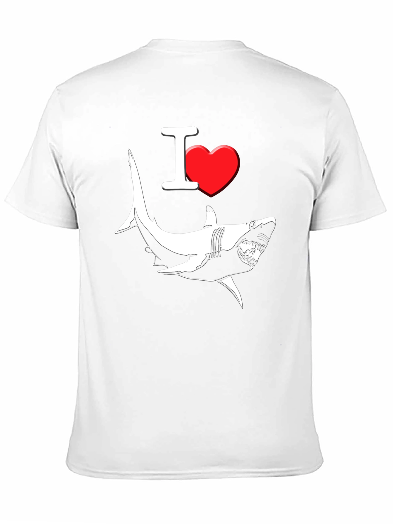 Black I Love Sharks Graphic T-Shirt view 11