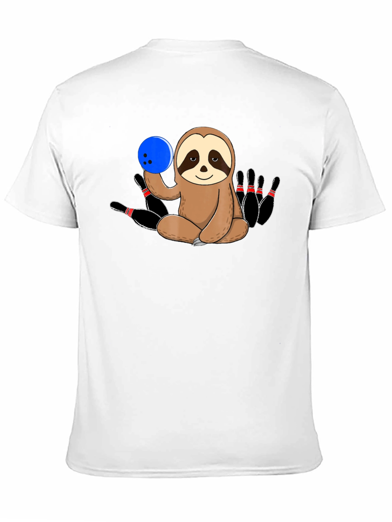 Black Sloth Bowling T-Shirt Funny Bowling Pin Tee view 11