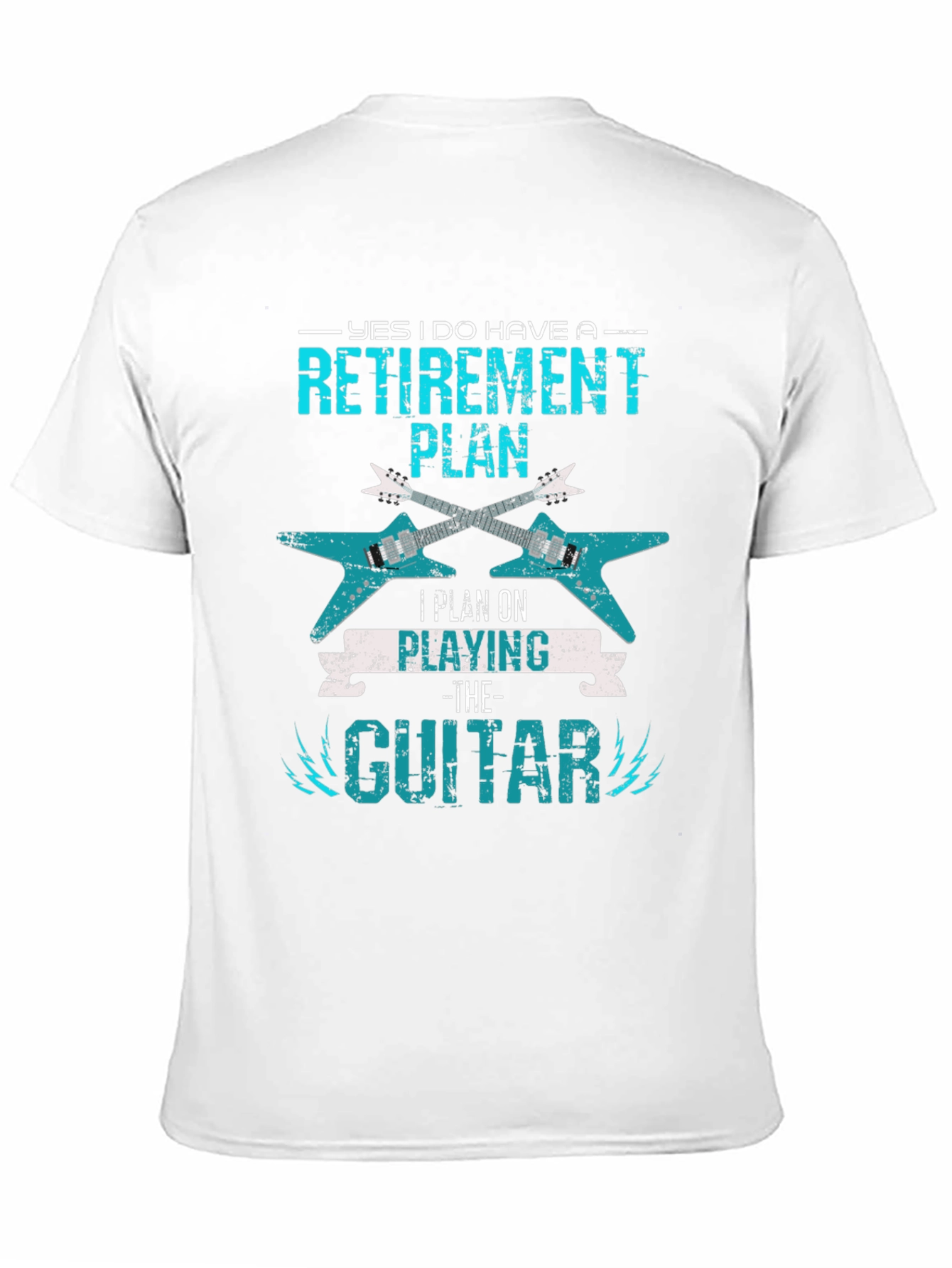 Black Retirement Guitar Player T-Shirt view 11