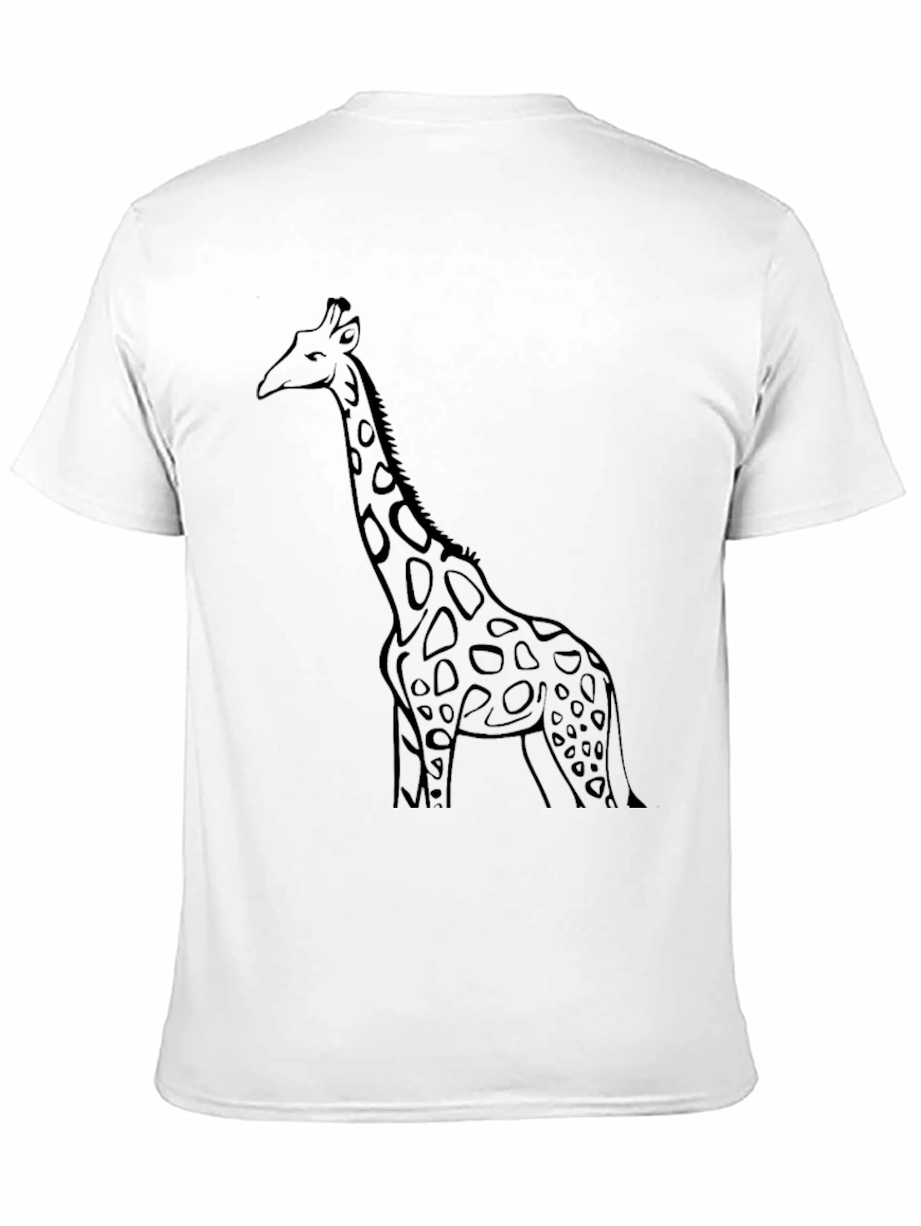 Black Giraffe Graphic Tee - Black Cotton Casual T-Shirt view 11