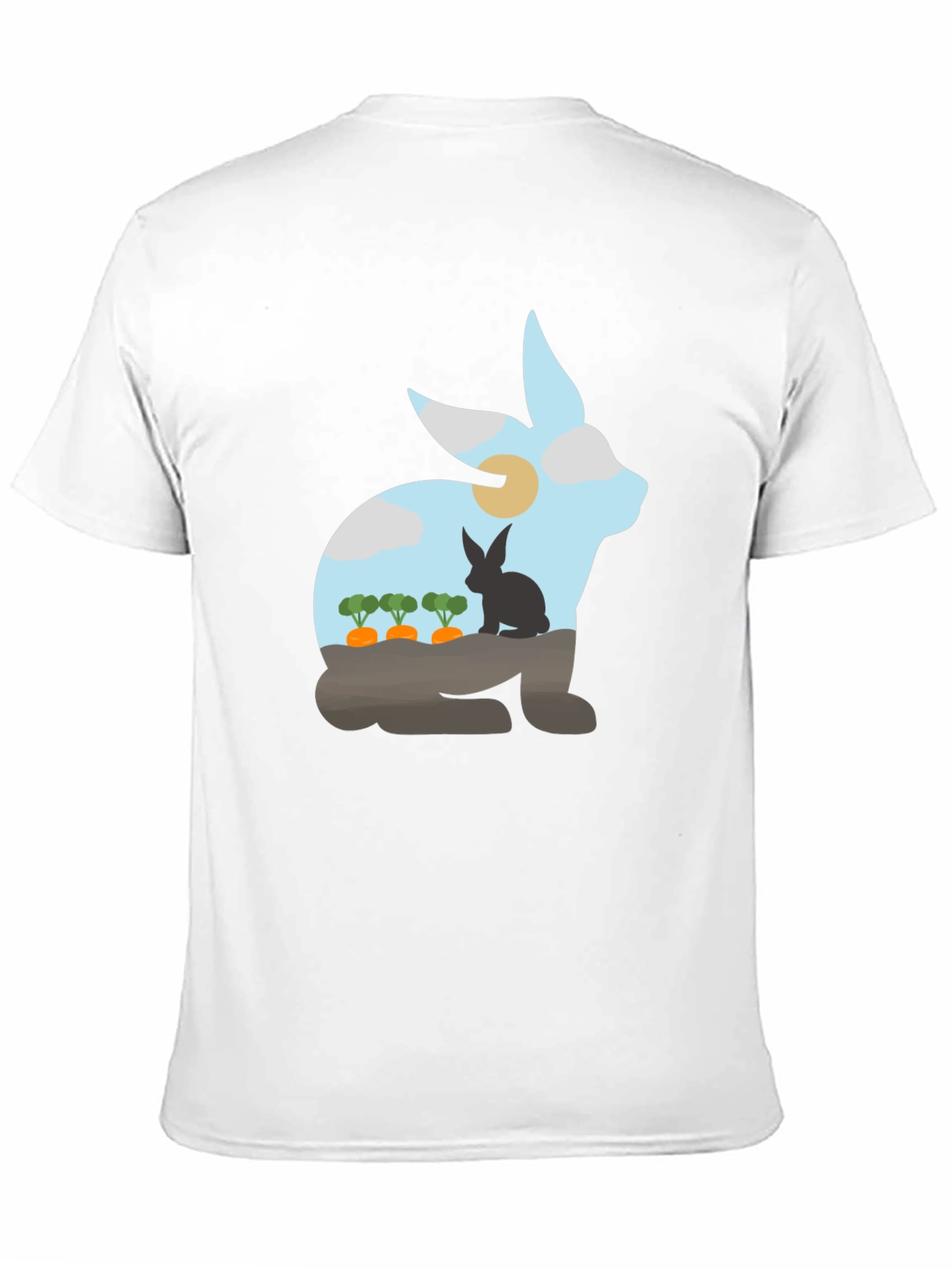 Black Rabbit Silhouette Graphic Tee - Nature Lover's T-Shirt view 11