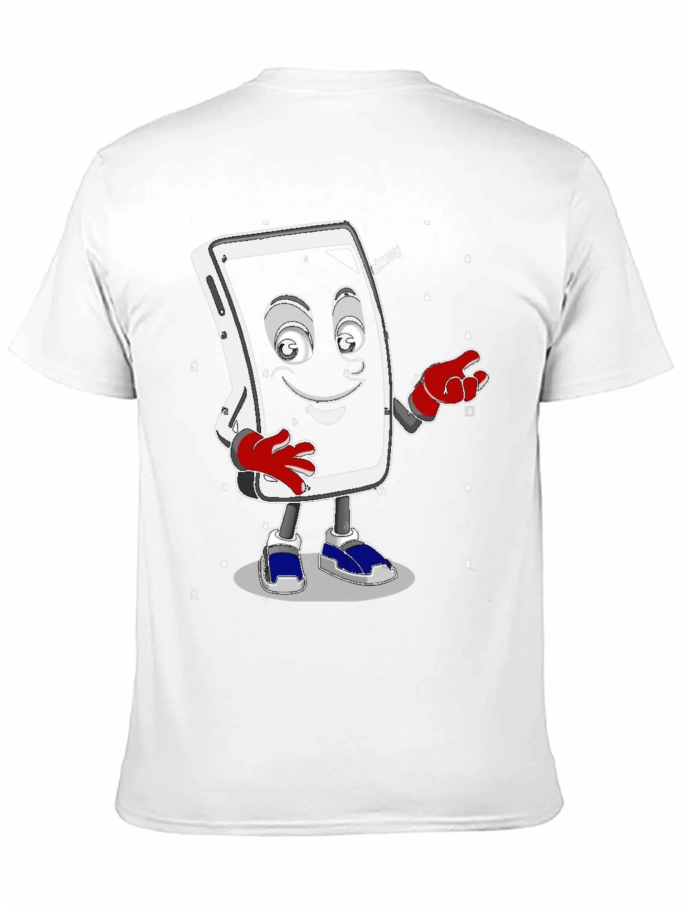 Black Funny Smartphone Character Graphic T-Shirt view 11