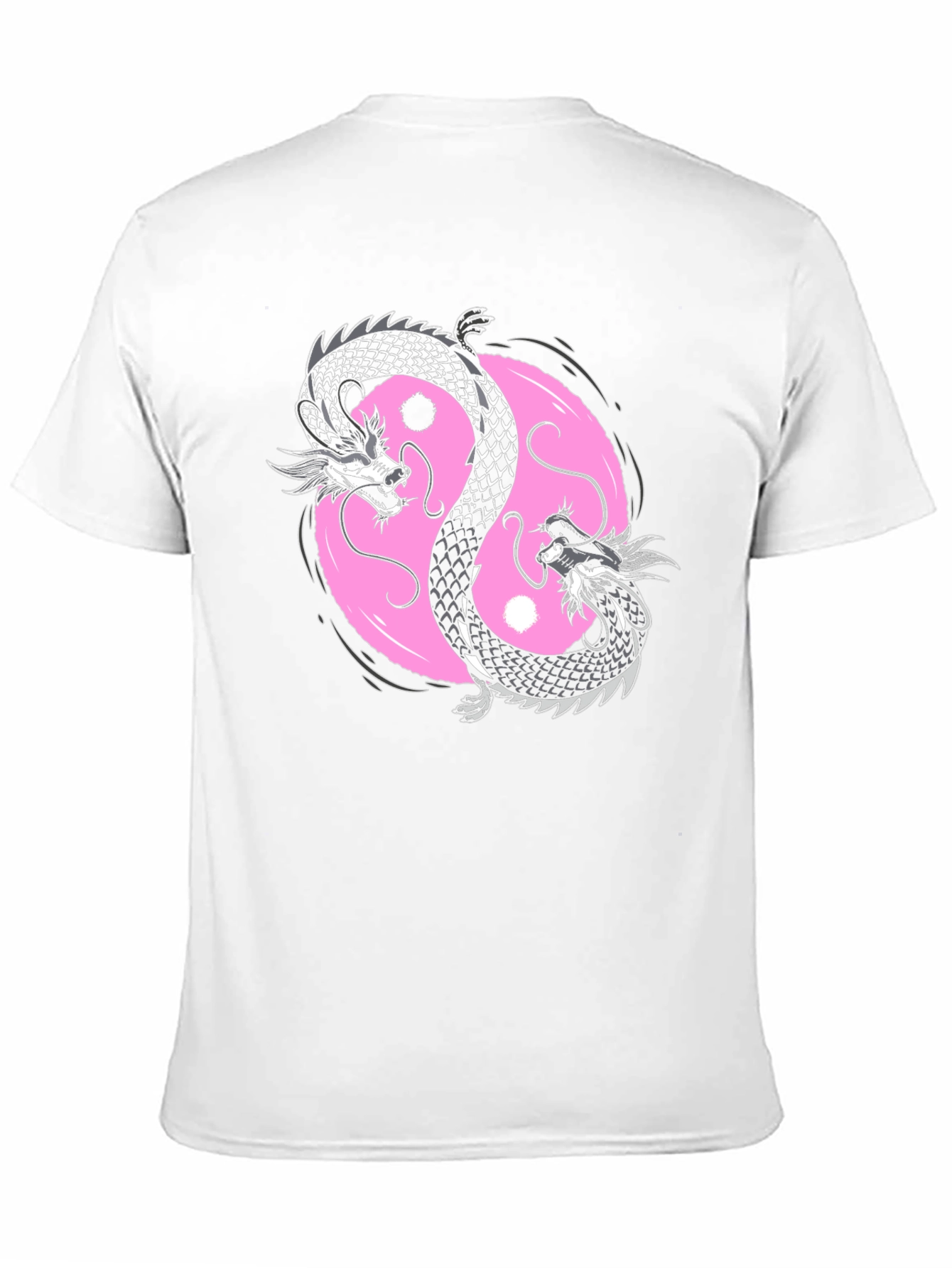 Black Yin Yang Dragon Graphic Tee - Black Cotton Blend view 11