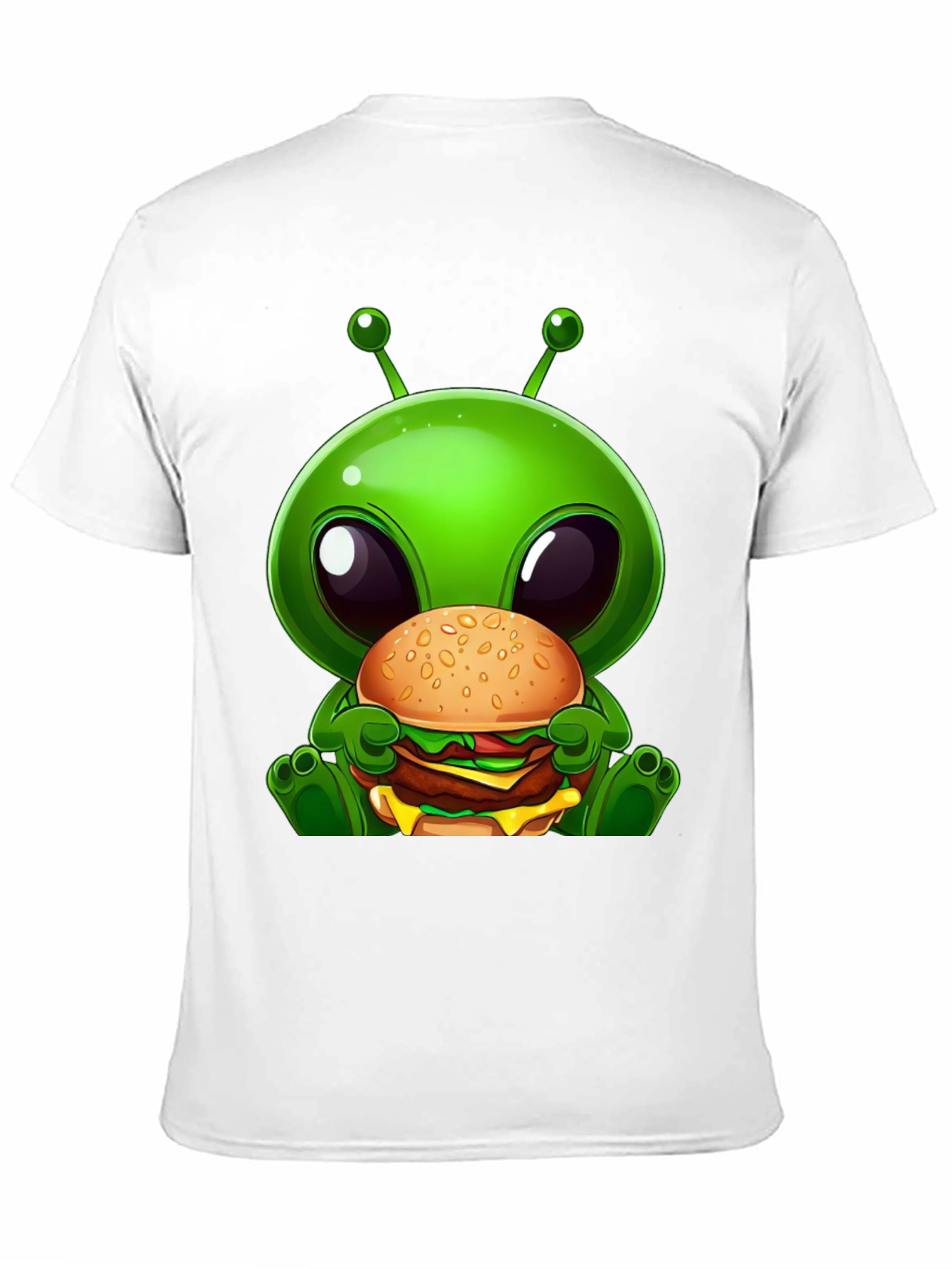 Black Alien Burger Graphic T-Shirt view 11