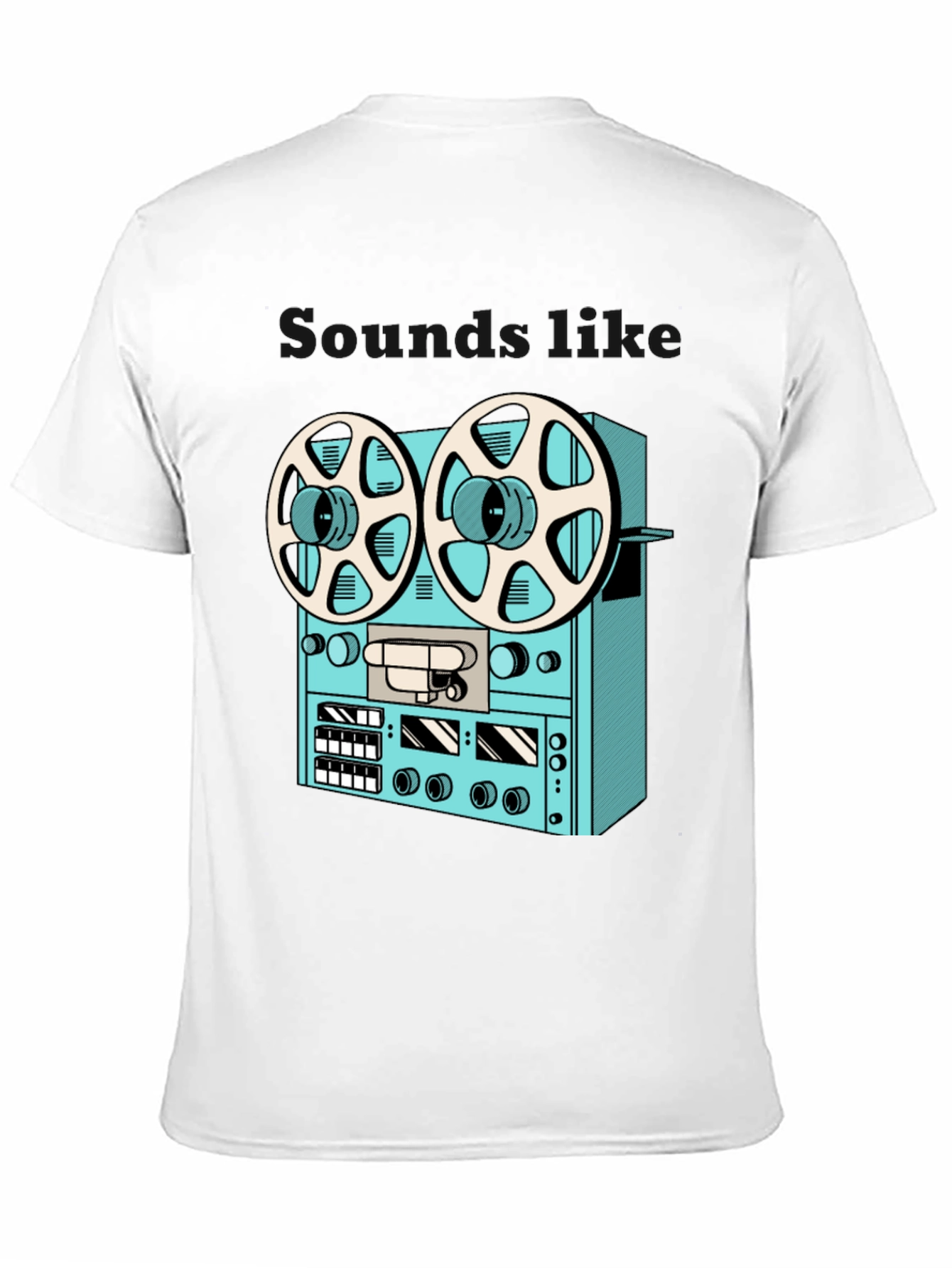 Black Vintage Reel-to-Reel T-Shirt - Retro Audio Style view 11