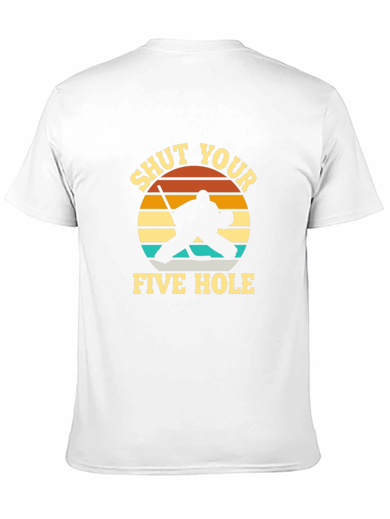 Black Shut Your Five Hole Hockey T-Shirt view 11