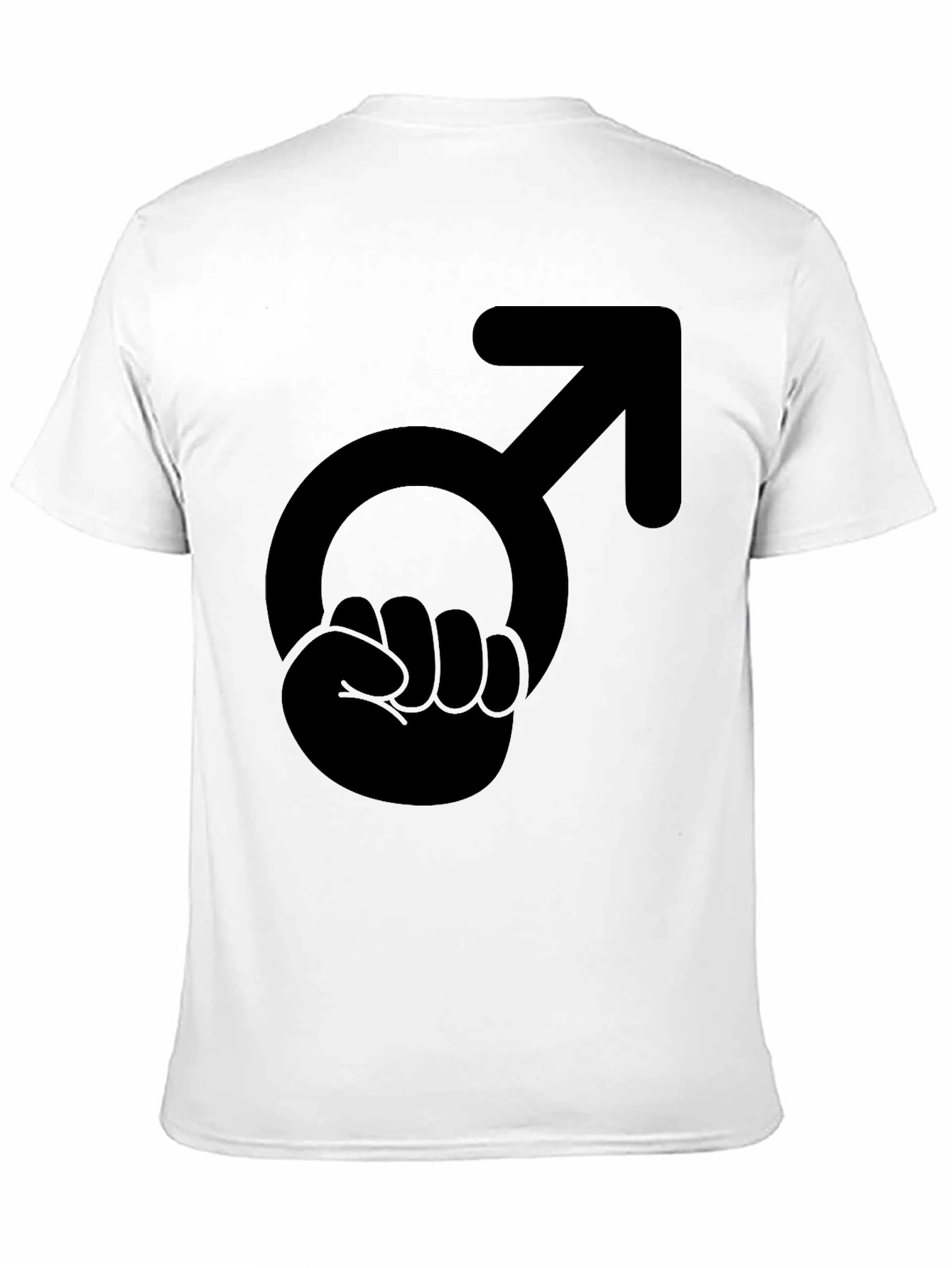 Black Male Symbol Fist Graphic T-Shirt - Black Cotton Tee view 11