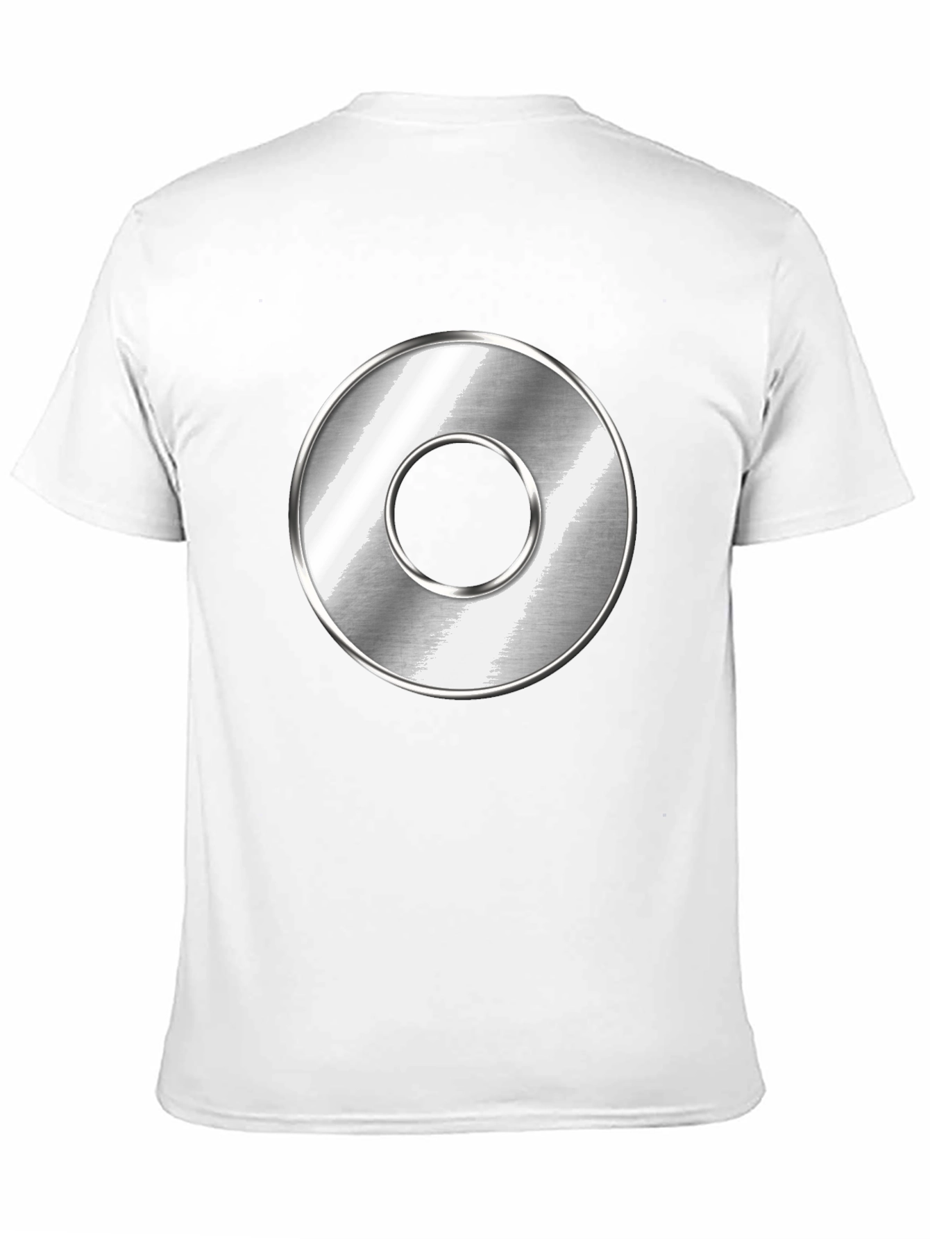 Black Men's Black T-Shirt with Metallic Circle Design view 11
