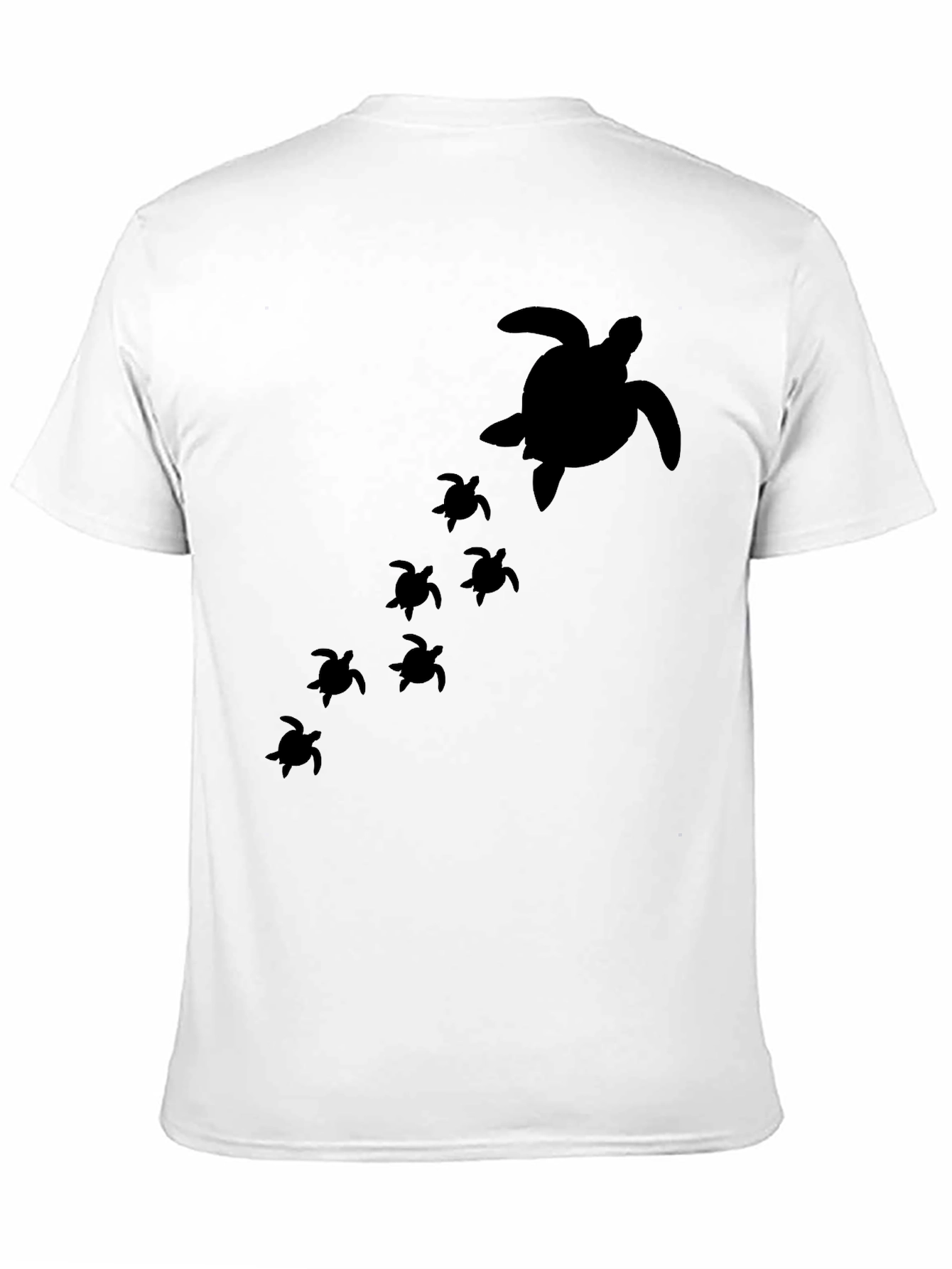 Black Turtle Family Graphic Tee - Black Cotton T-Shirt view 11