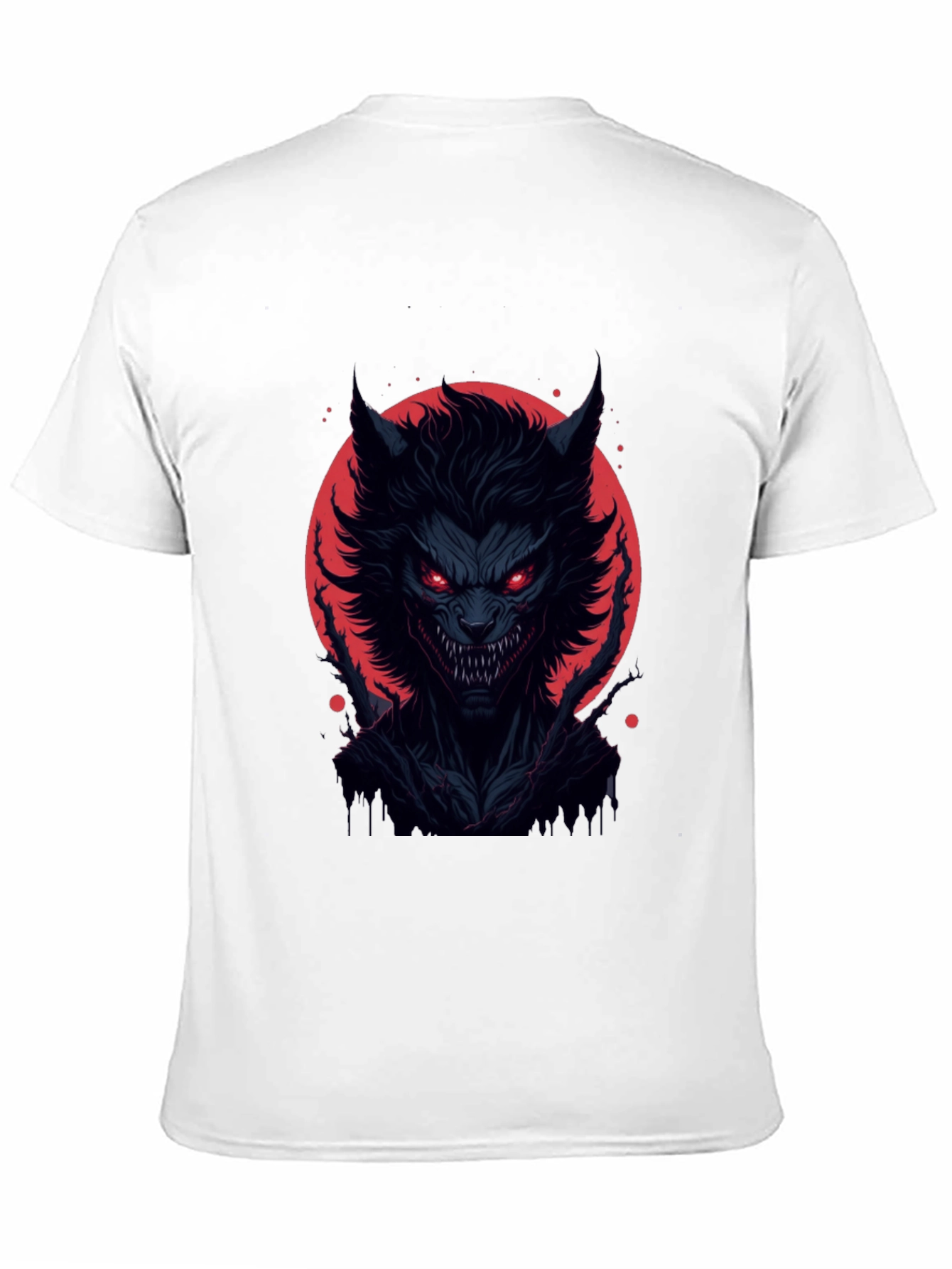 Black Men's Black Werewolf Graphic Tee - Horror Style view 11