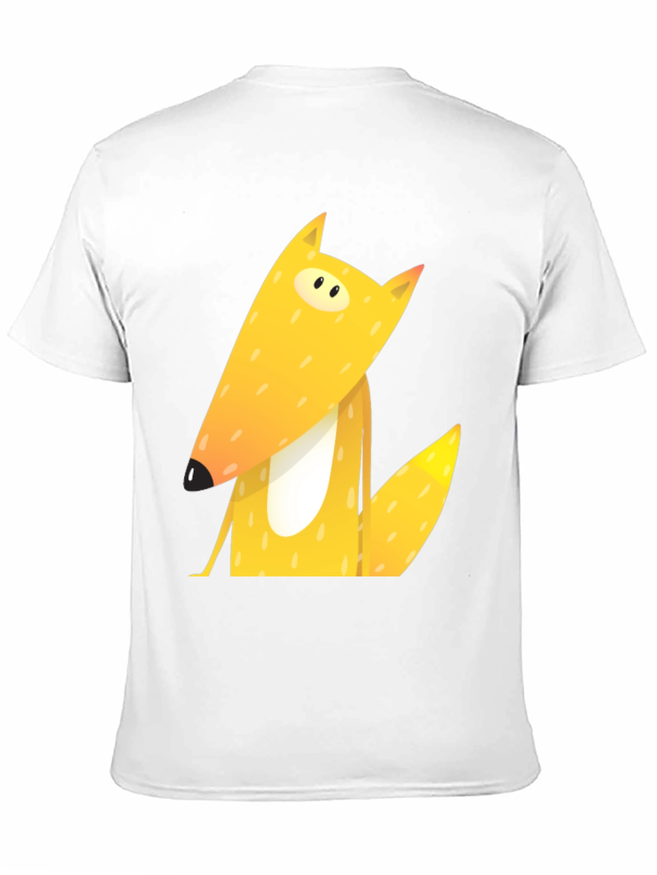Black Cartoon Fox Graphic Tee - Black Cotton T-Shirt view 11