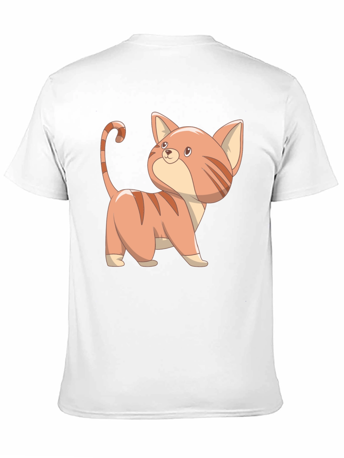 Black Cute Cartoon Cat Black T-Shirt view 11