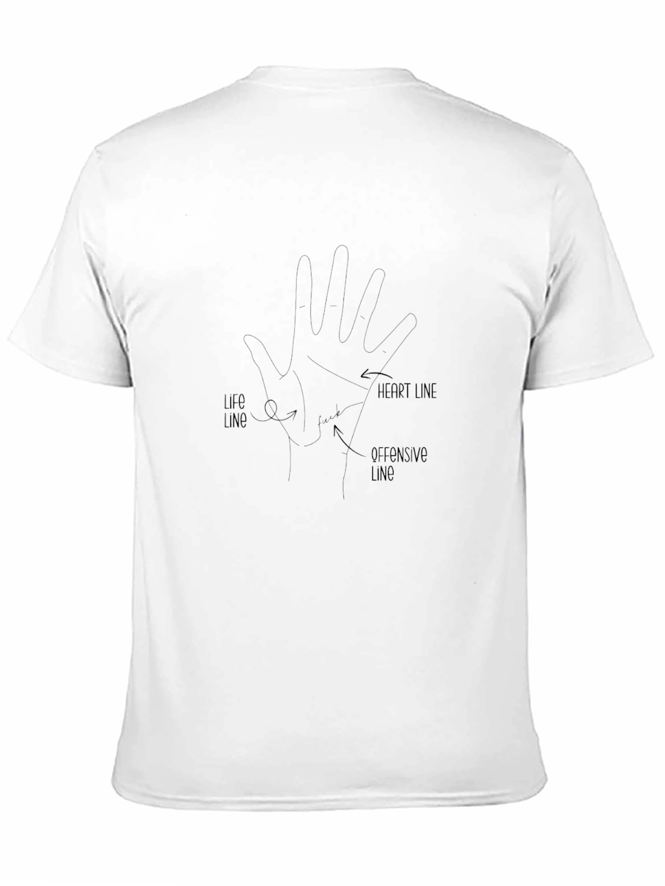 Black Palmistry Hand Lines Graphic T-Shirt - Black view 11