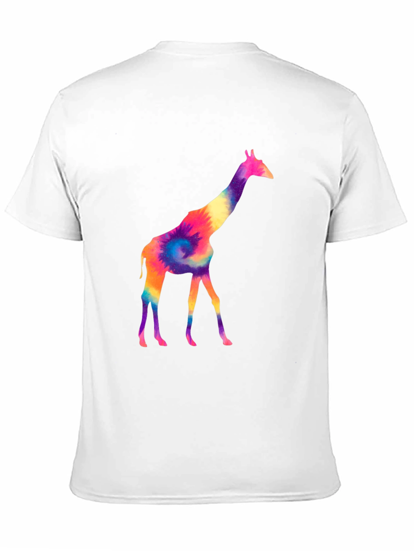 Black Colorful Giraffe Tie Dye Graphic Tee - Black view 11