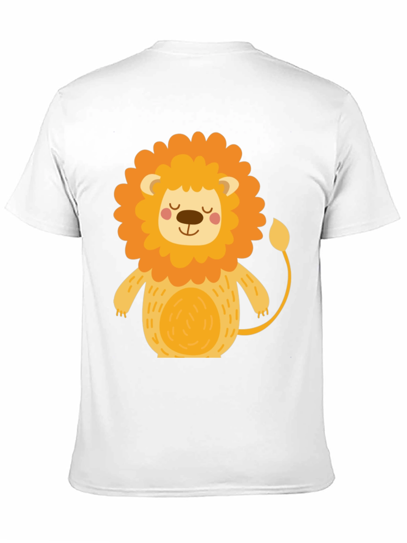 Black Cute Cartoon Lion Black T-Shirt view 11