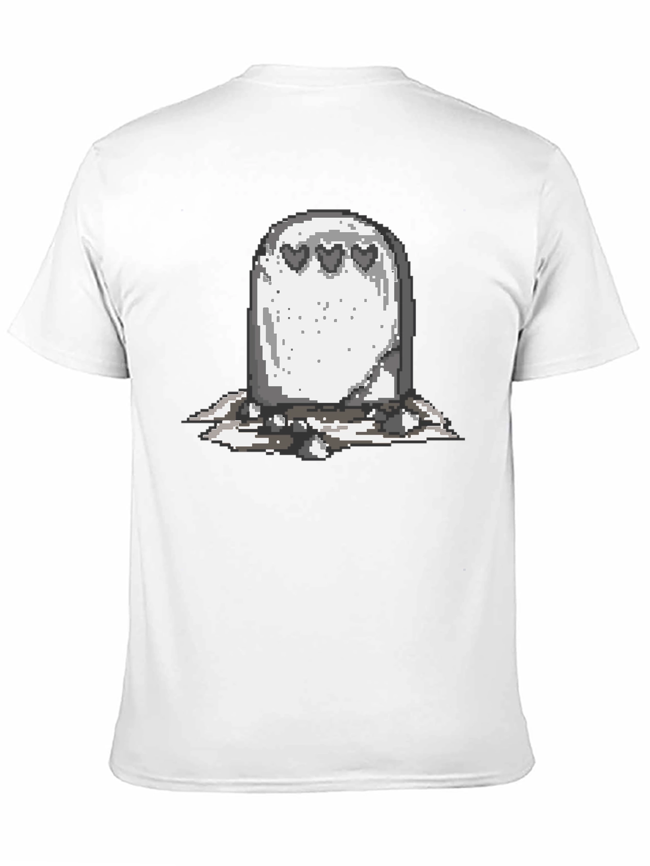 Black Pixel Ghost Heart T-Shirt - Black view 11