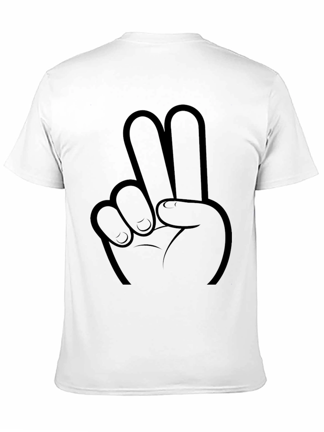 Black Peace Sign Graphic Tee - Black Cotton Comfort view 11