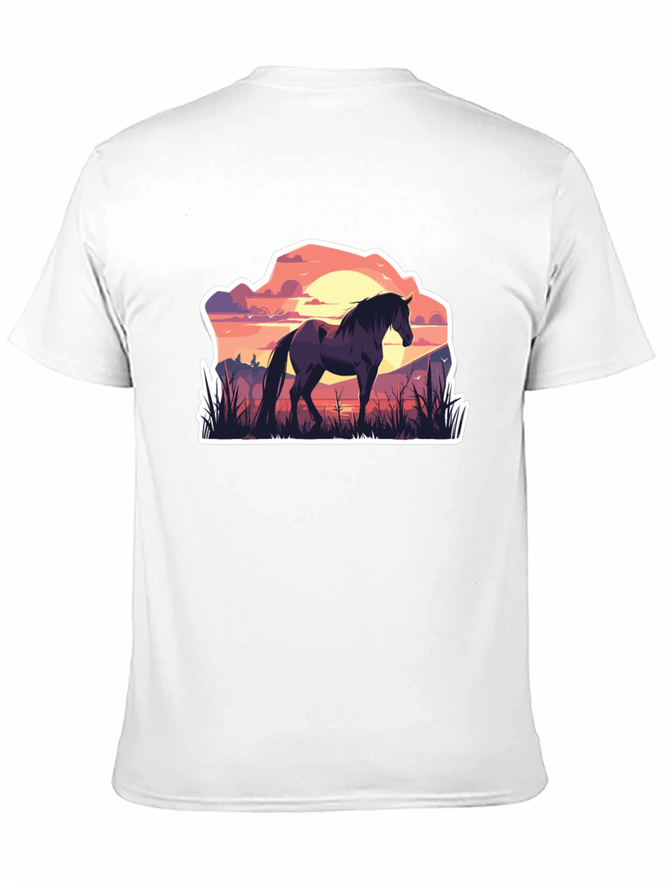 Black Horse Silhouette Graphic Tee - Nature Inspired T-Shirt view 11