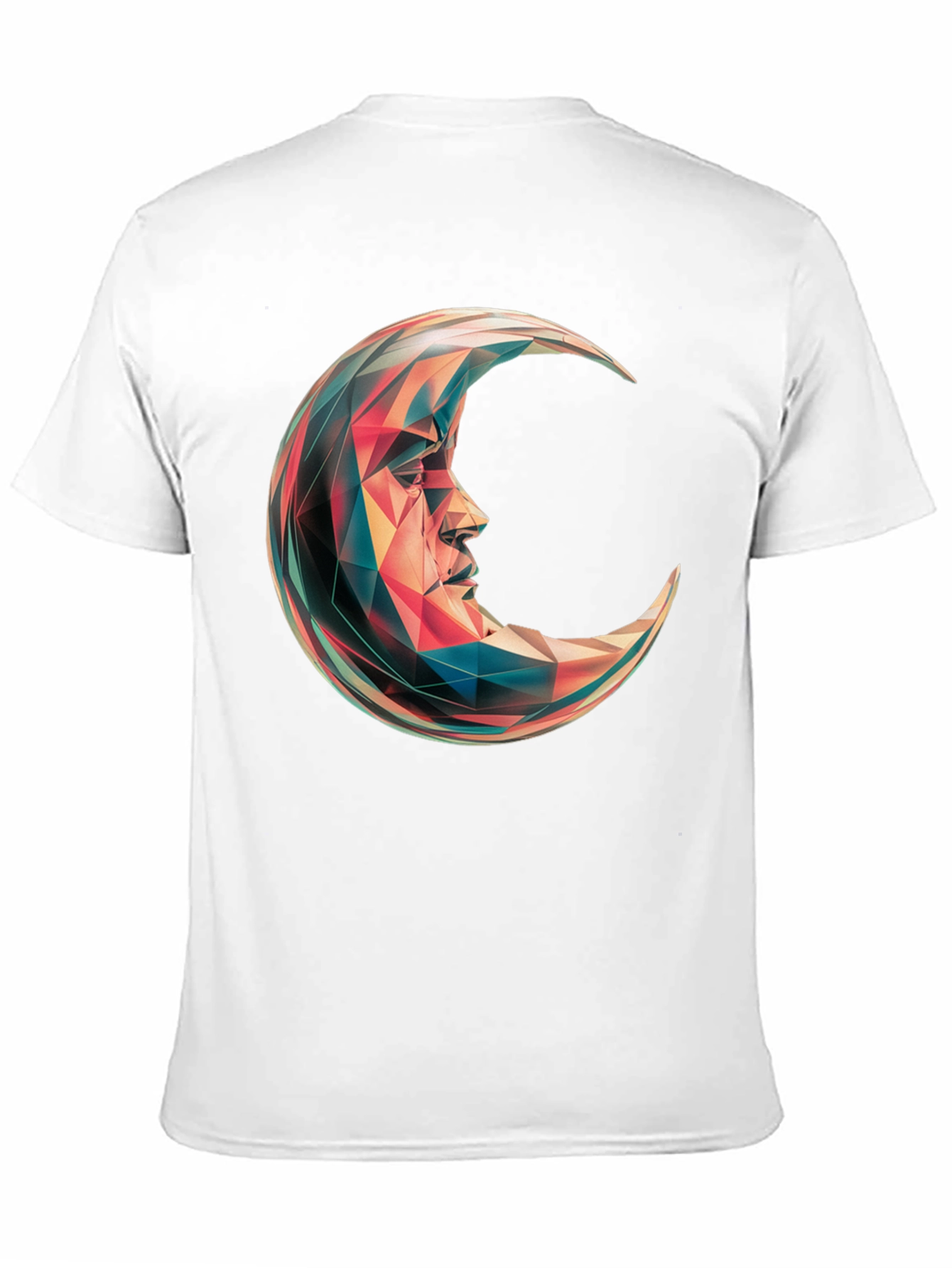 Black Geometric Crescent Moon Graphic T-Shirt - Black view 11