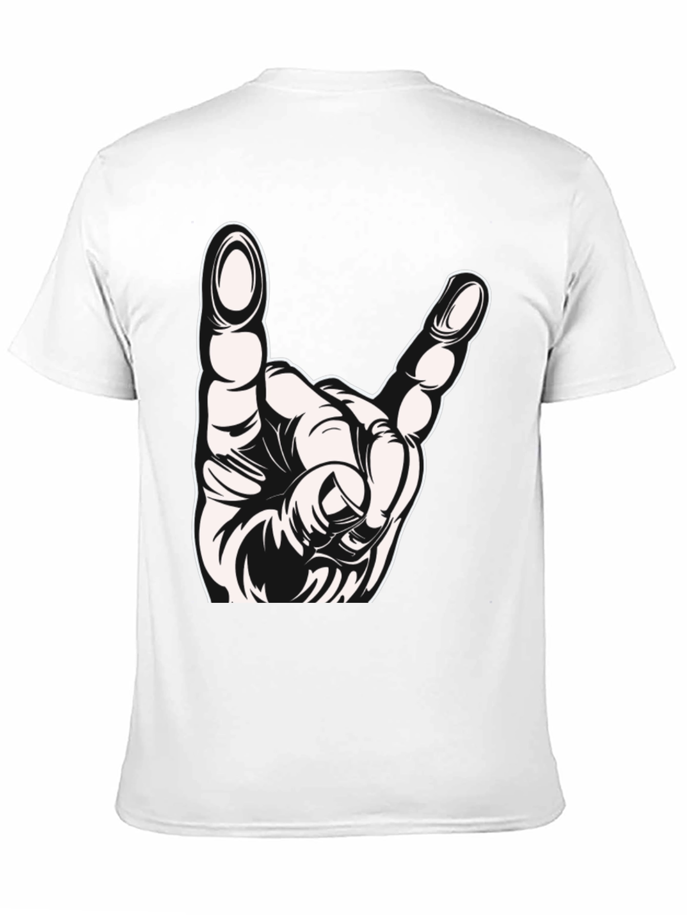 Black Rock On Hand Gesture Graphic T-Shirt view 11