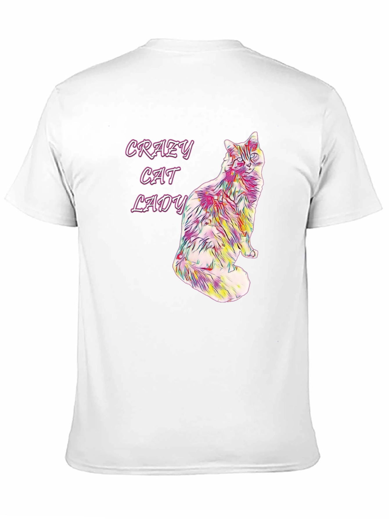 Black Crazy Cat Lady Graphic Tee - Fun Novelty Shirt view 11