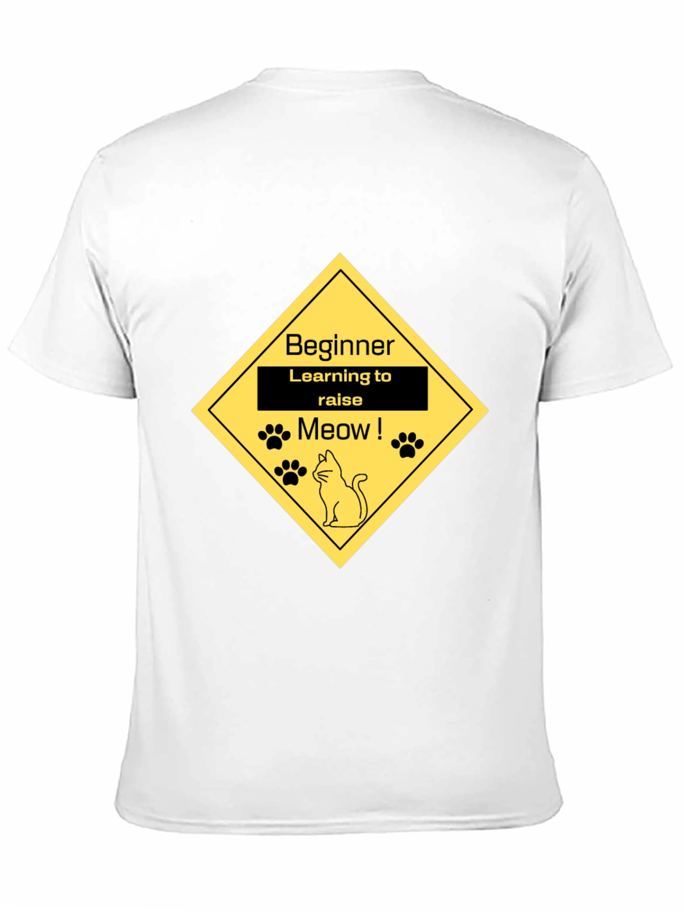 Black Beginner Cat Lover Tee - Learning to Raise Meow T-Shirt view 11