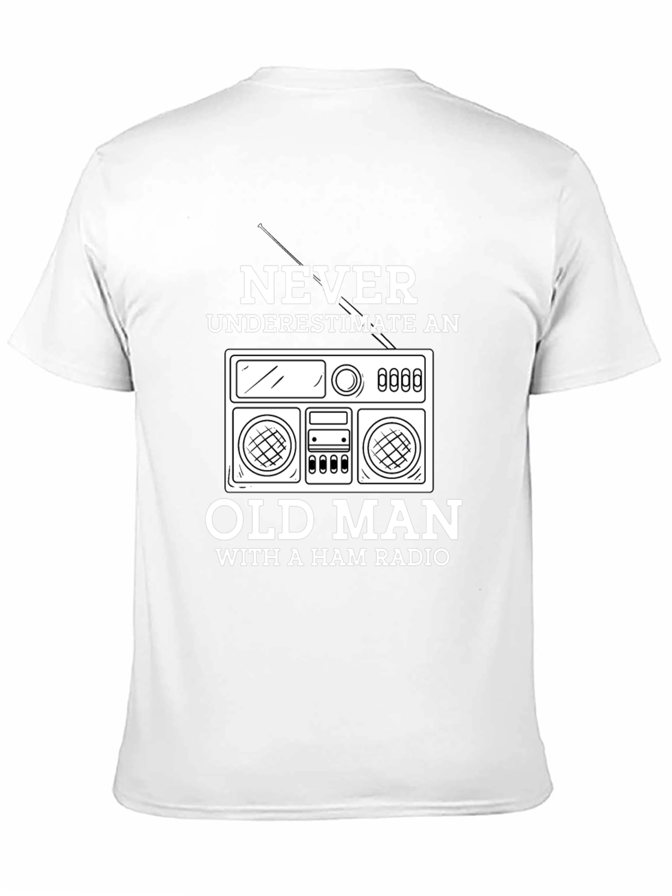 Black Ham Radio Old Man T-Shirt - Never Underestimate view 11