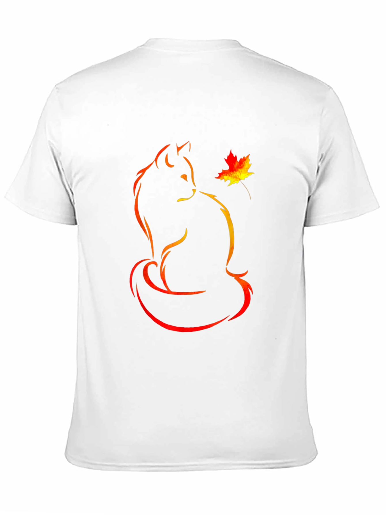 Black Autumn Cat T-Shirt - Stylish Fall Design view 11