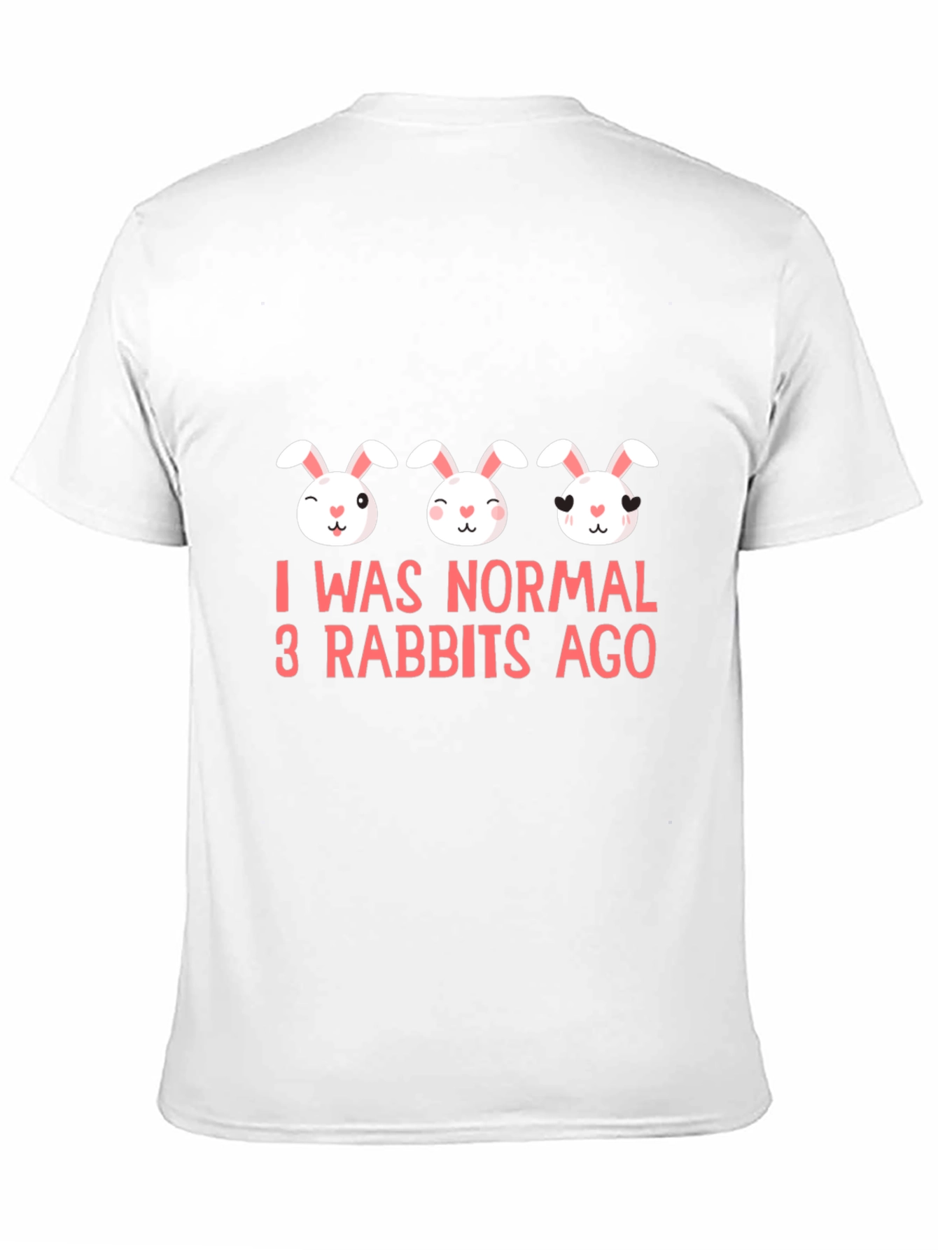 Black Funny Rabbit Graphic Print Black T-Shirt view 11