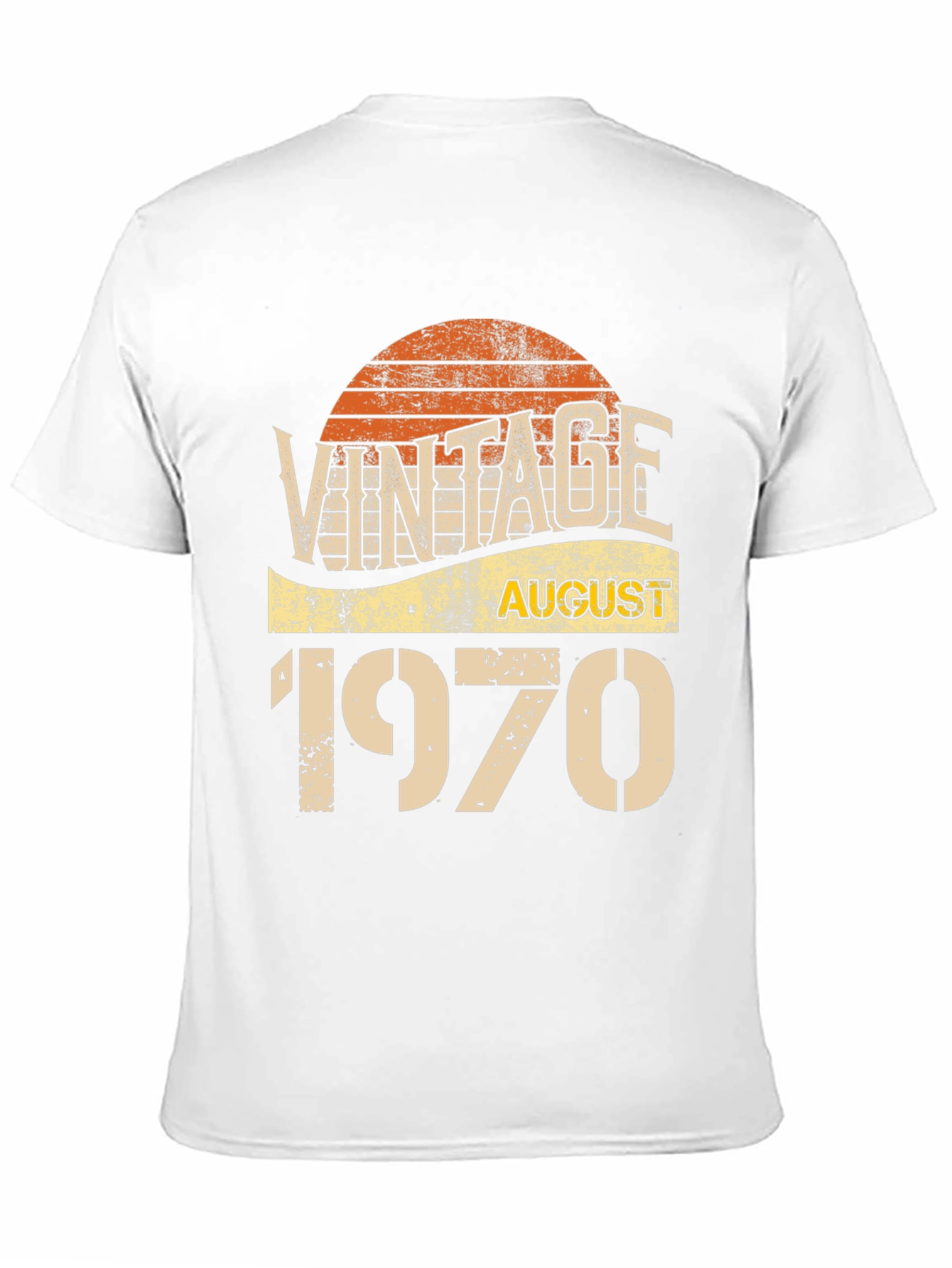 Black Vintage August 1970 Birthday T-Shirt view 11