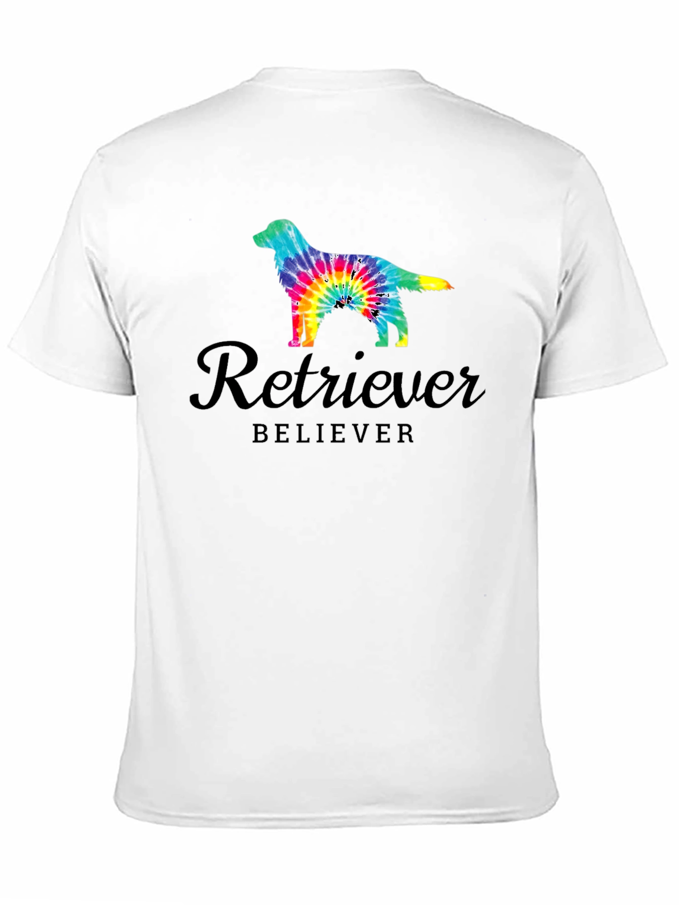 Black Retriever Believer Tie Dye Dog T-Shirt view 11