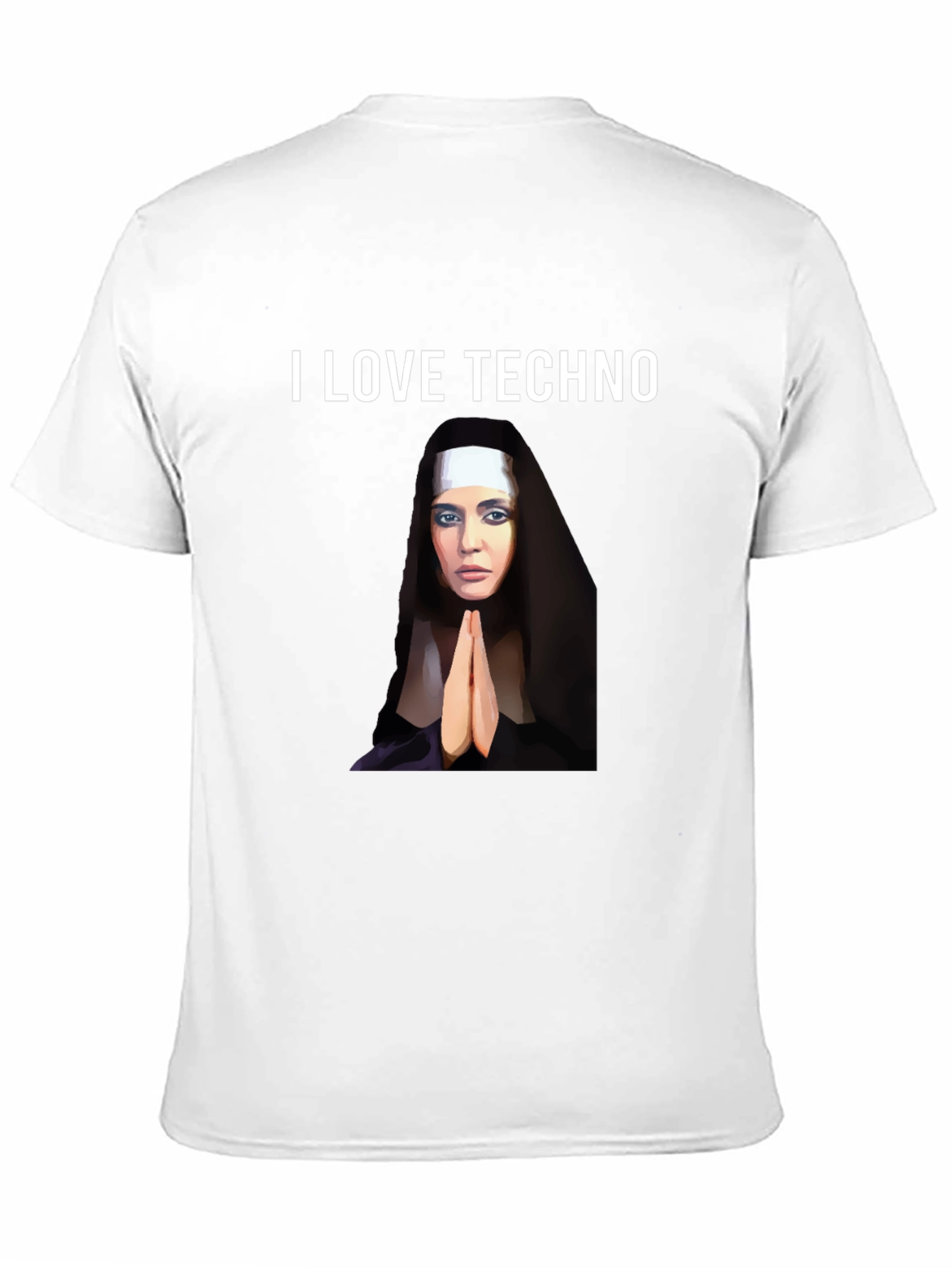 Black I Love Techno Graphic T-Shirt view 11