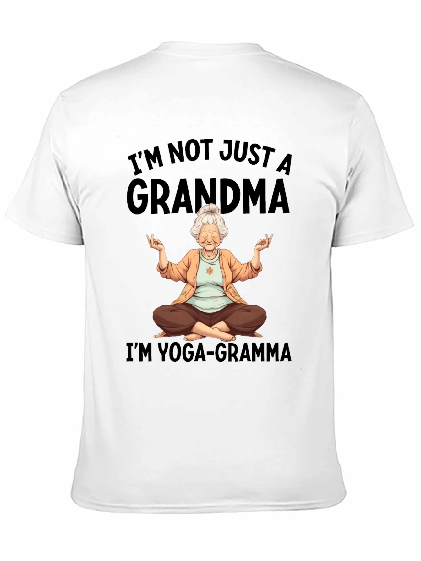 Black Yoga Grandma T-Shirt - I'm Not Just a Grandma view 11