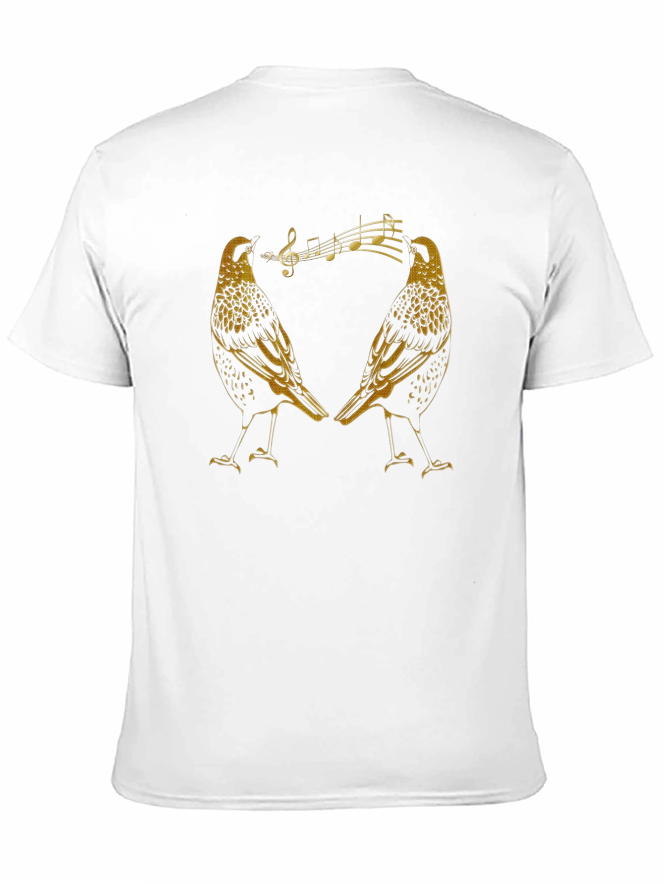 Black Singing Starlings Graphic Tee - Black Cotton T-Shirt view 11