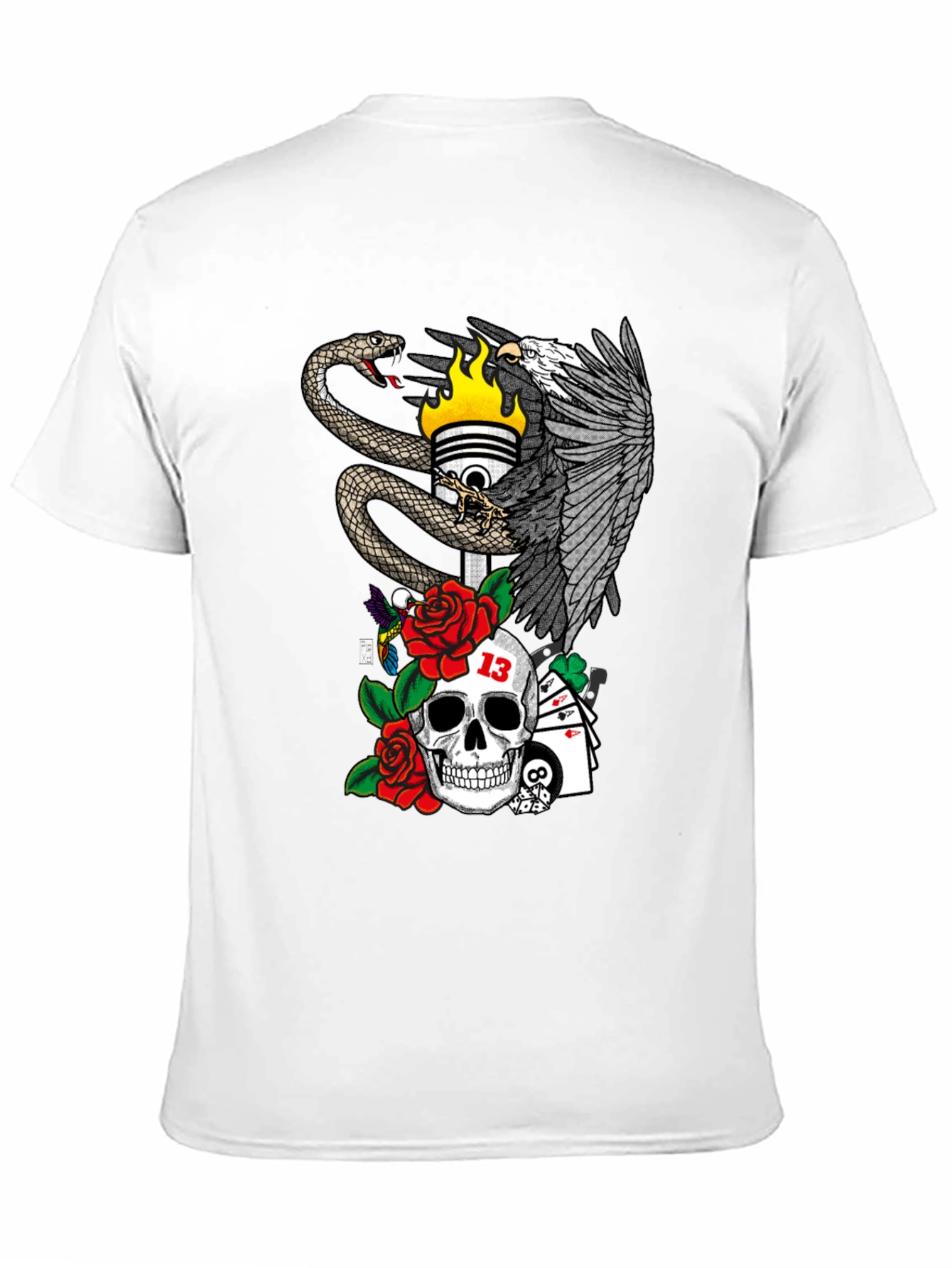 Black Eagle Snake Skull T-Shirt view 11