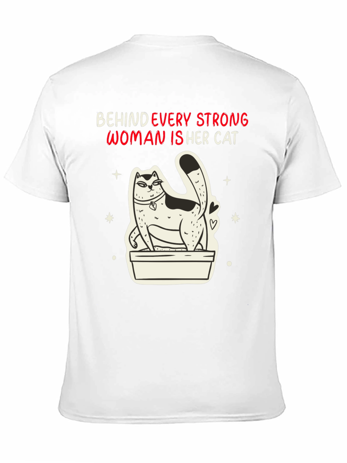 Black Strong Woman Cat T-Shirt view 11