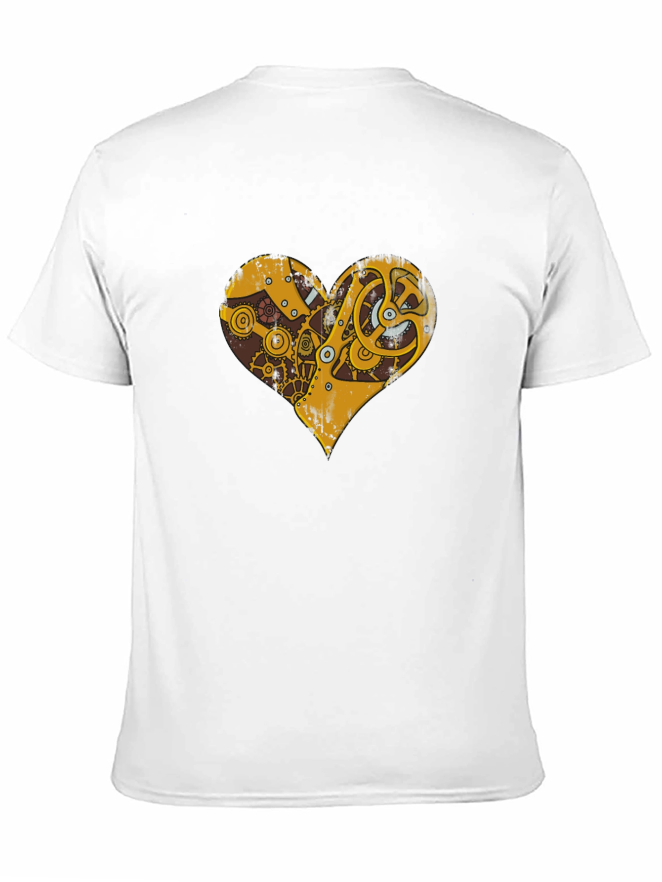 Black Steampunk Heart Gear Graphic T-Shirt view 11