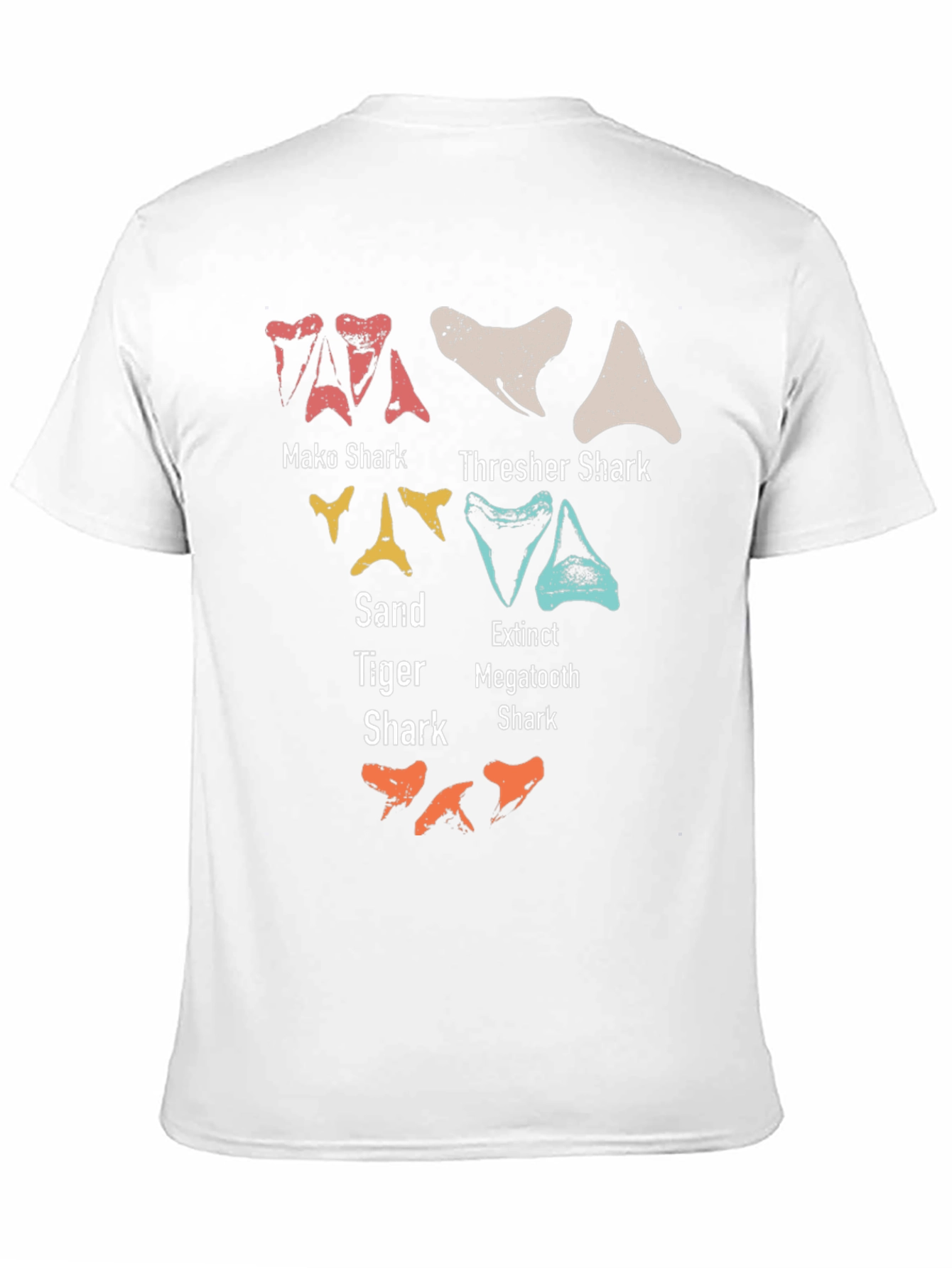 Black Shark Teeth Types T-Shirt - Marine Biology Tee view 11