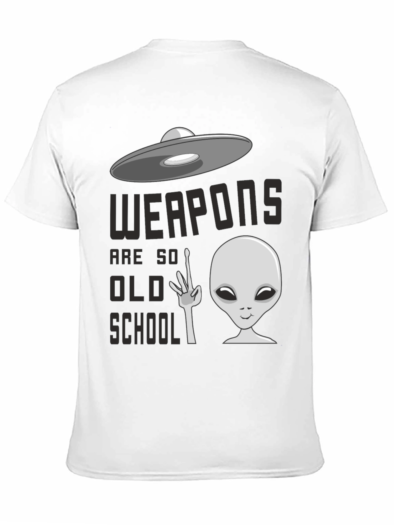 Black Weapons are so Old School UFO Alien Graphic Tee view 11