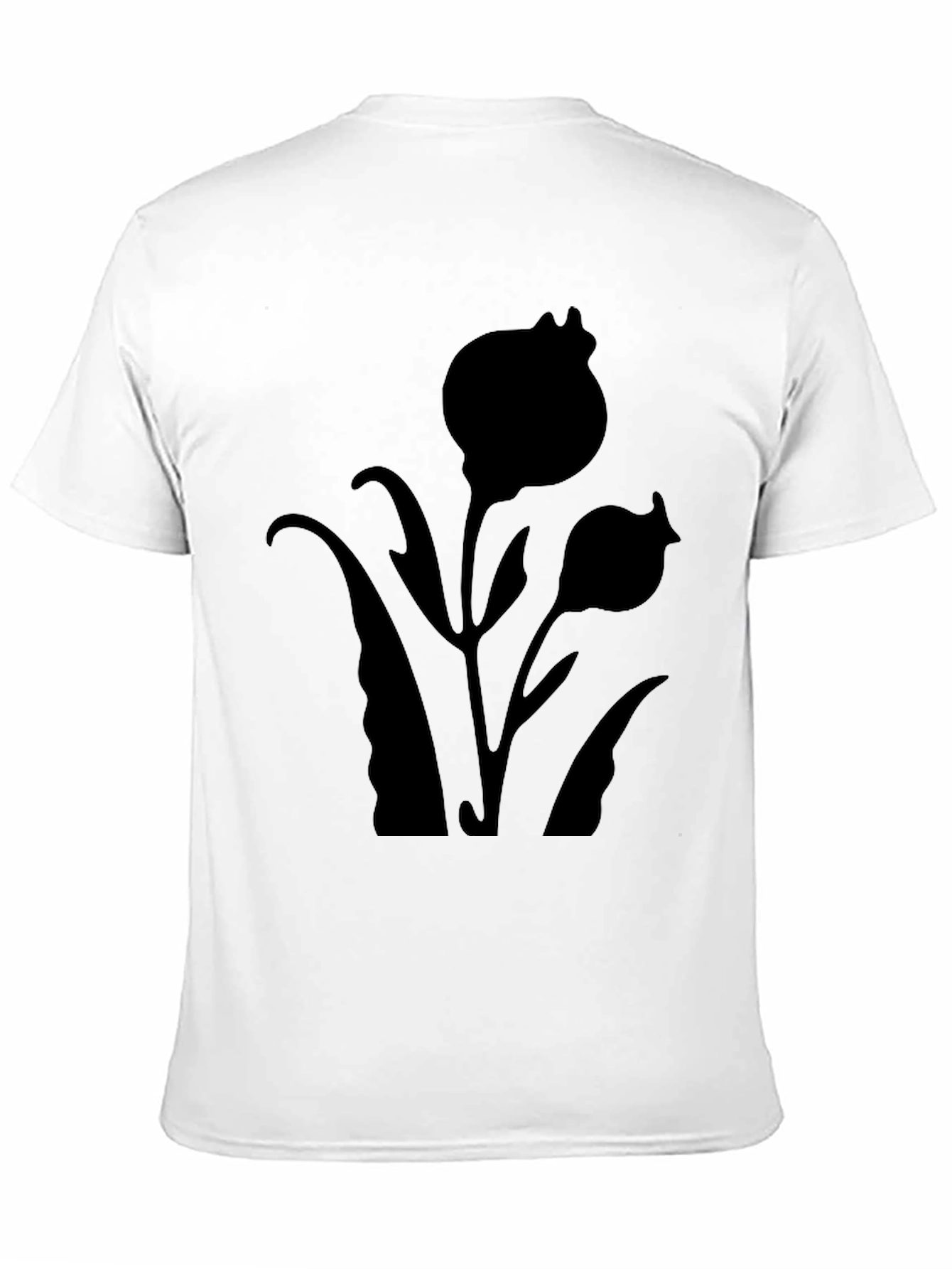 Black Black Floral Silhouette T-Shirt view 11