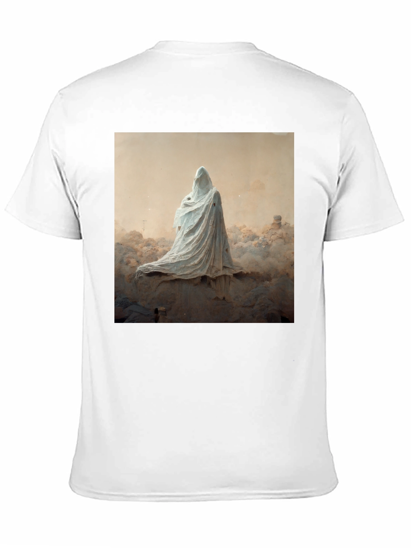 Black Ghostly Figure Graphic Black T-Shirt view 11