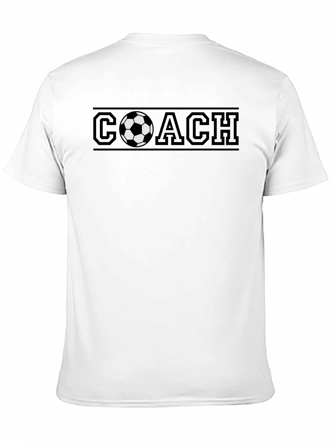 Black Soccer Coach T-Shirt - Black Crew Neck Tee view 11
