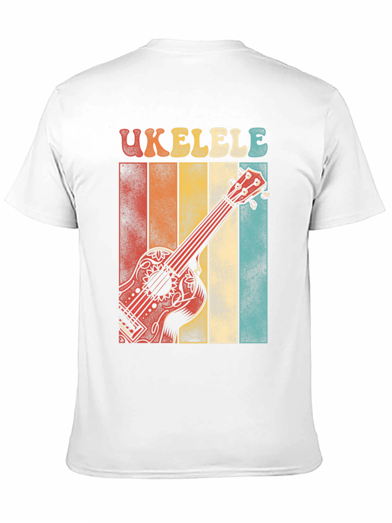Black Retro Ukulele T-Shirt - Vintage Style Music Tee view 11