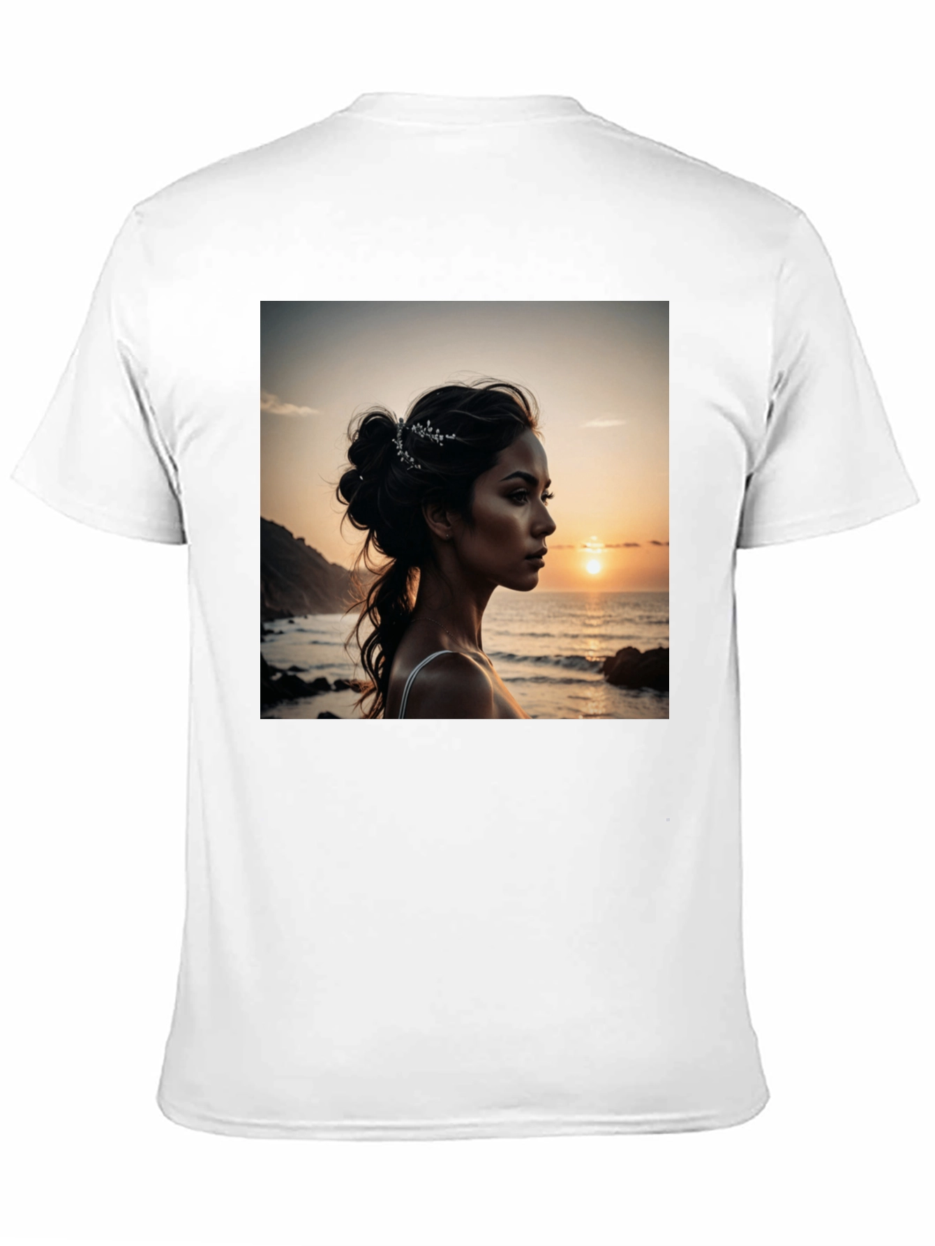 Black Sunset Beauty Graphic Tee - Classic Black Cotton view 11