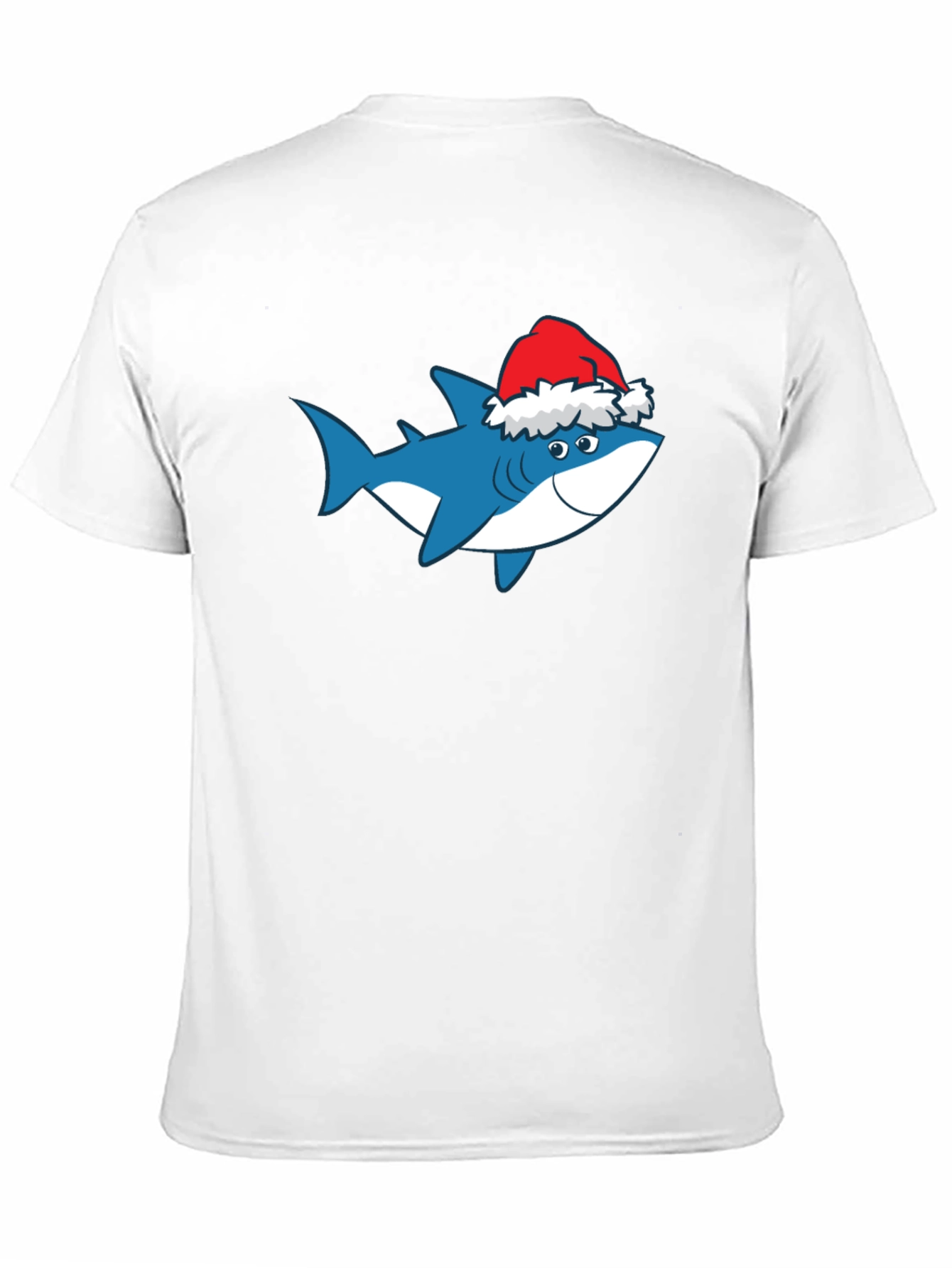 Black Shark Christmas T-Shirt Holiday Tee Santa Hat view 11