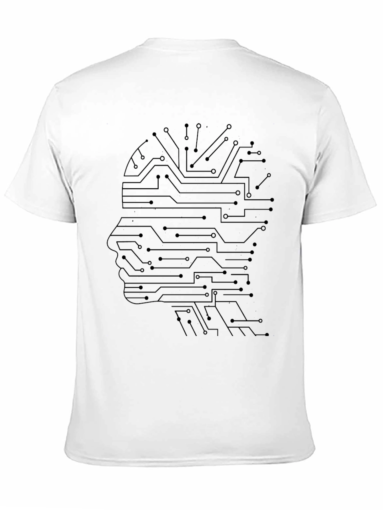 Black Tech Circuit Mind T-Shirt - Modern Minimalist Design view 11