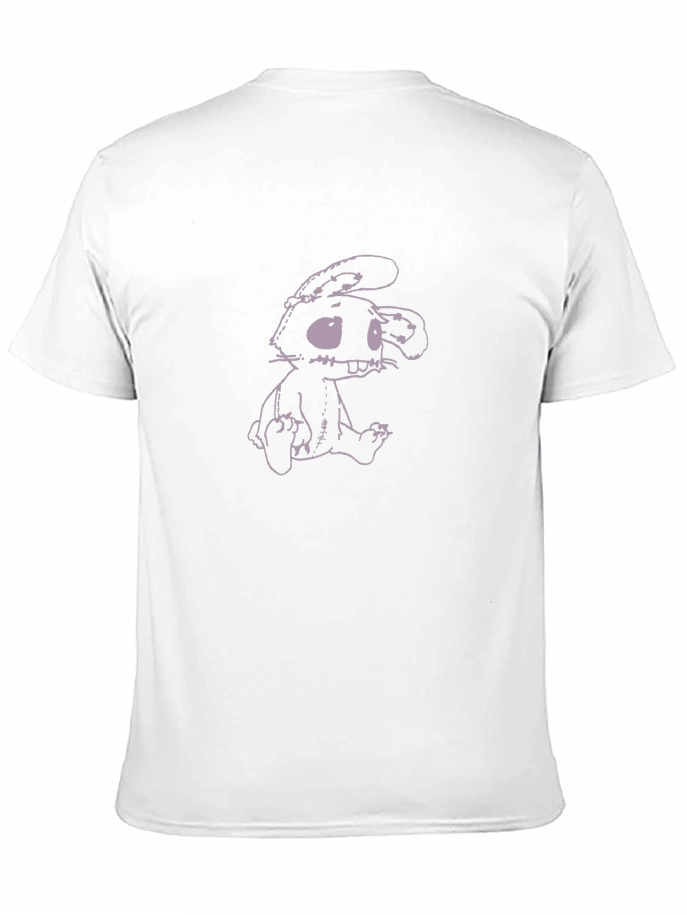 Black Men's Black T-Shirt with Cartoon Bunny Graphic view 11