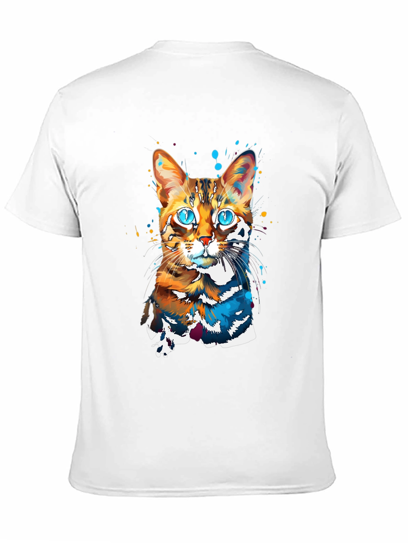 Black Vivid Cat Art Graphic Tee - Stylish & Unique Design view 11