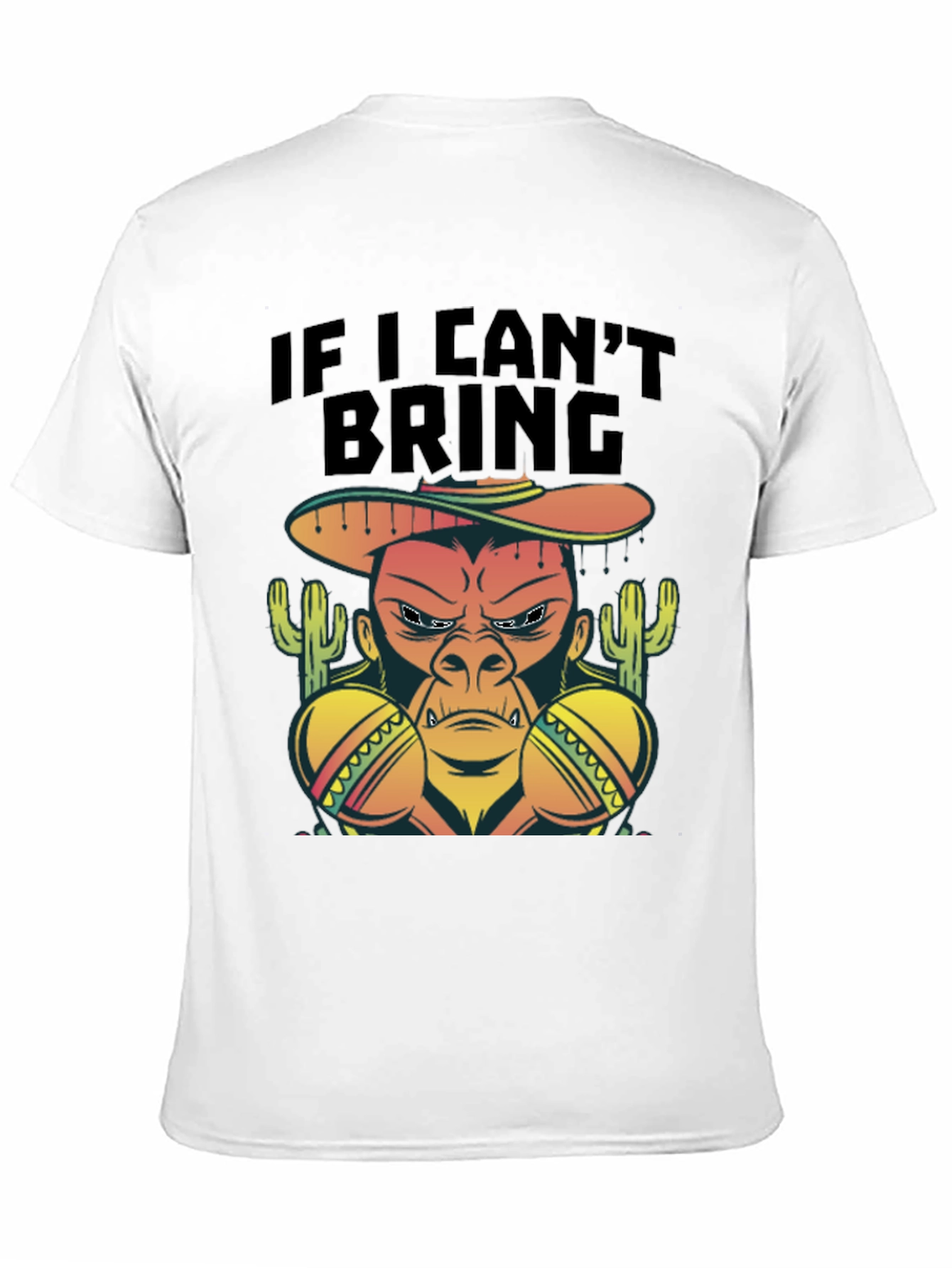 Black Funny Mexican Gorilla T-Shirt view 11