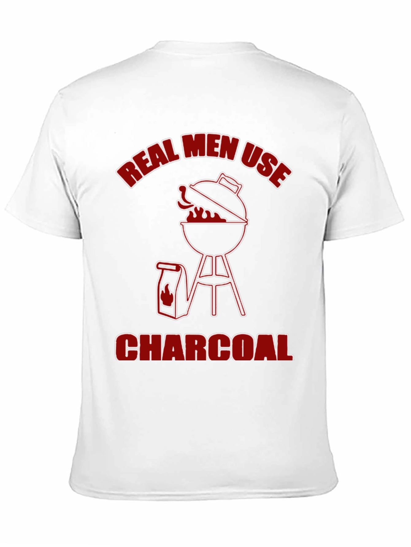 Black Real Men Use Charcoal T-Shirt - BBQ Grill Design view 11